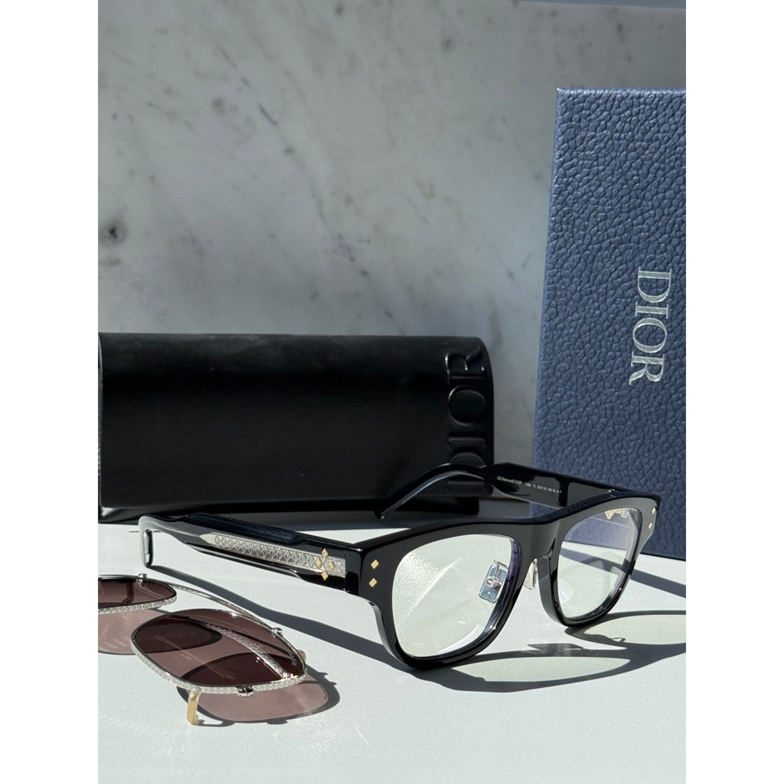 Dior NEW Dior CD DiamondO S10I Clip On Frames in Black $720 Size ONE SIZE - 7 Thumbnail