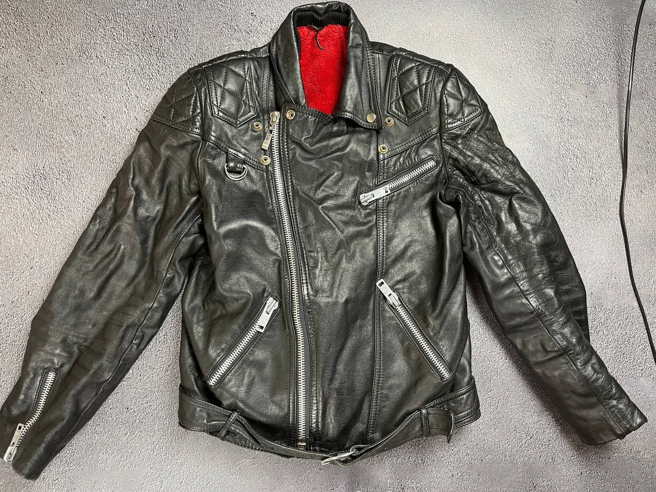 Other Leather Vintage 90s Biker Moto Rock Jacket Size XXL / US 16-18 / IT 52-54 - 1 Thumbnail