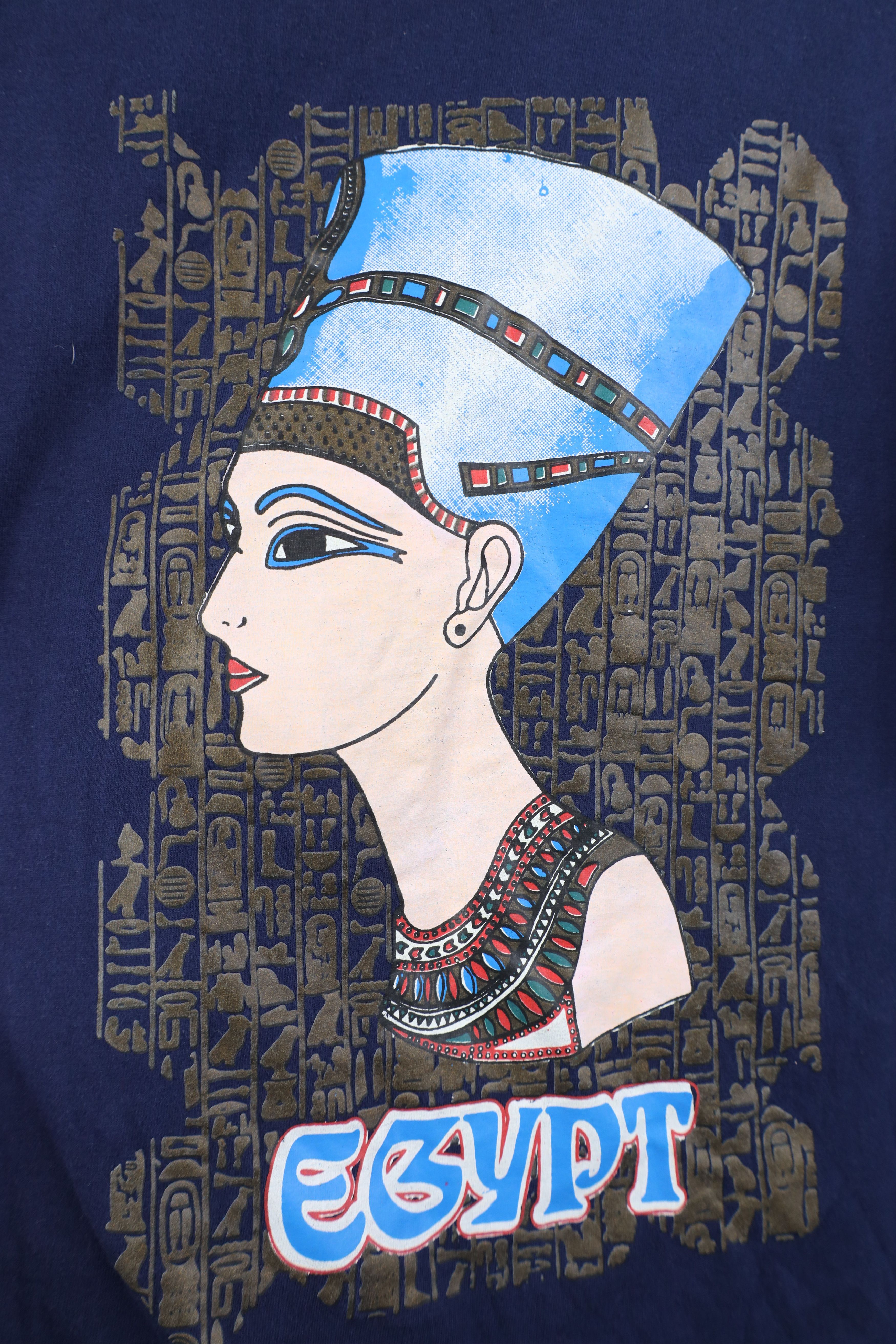 Vintage Vintage 90s Y2K Streetwear Cleopatra Queen T-Shirt Blue Size M / US 6-8 / IT 42-44 - 4 Thumbnail