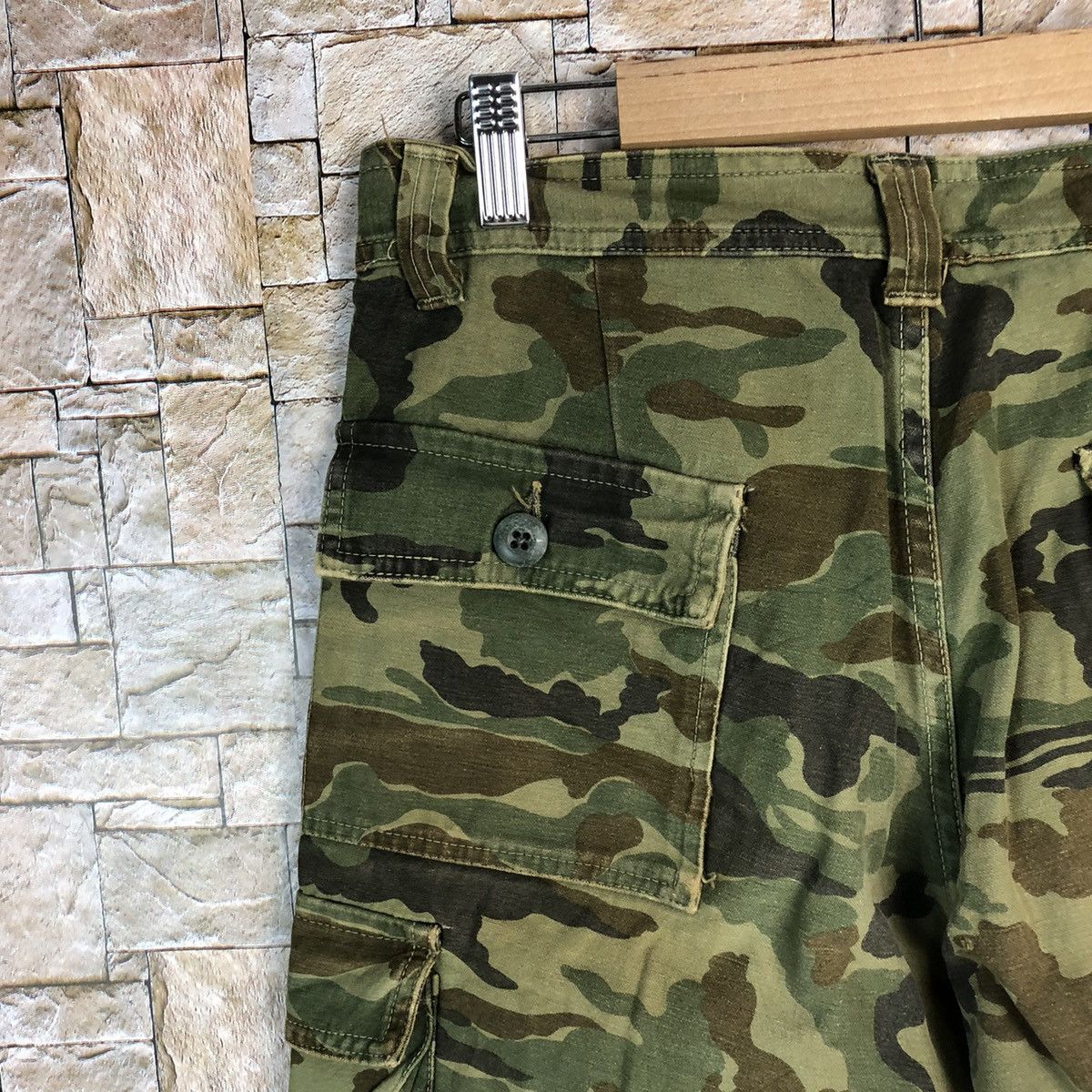 Japanese Brand Even River Green Camo Cargo Multipocket Pants #A625 Size US 31 - 19 Thumbnail
