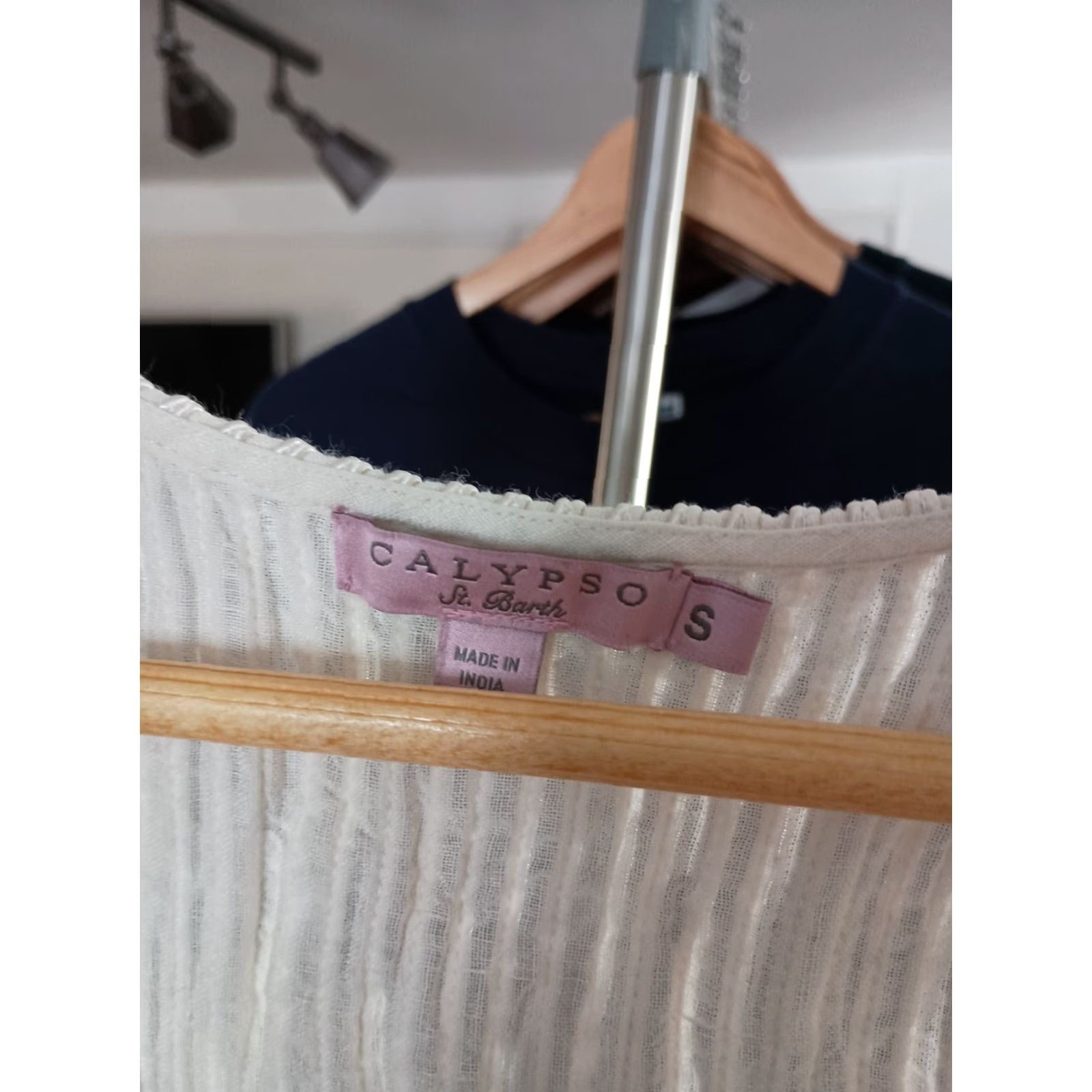 Vintage VINTAGE Calypso St Barth Blouse Shirt Linen White S Women Regular Casual Bohemian Ladies Size S Top Blouse USA? Size S / US 4 / IT 40 - 2 Thumbnail