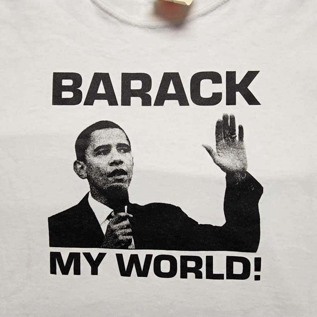 Gildan Barack My World Barack Obama White 2XL Political Humor Tee Size US XXL / EU 58 / 5 - 2 Thumbnail
