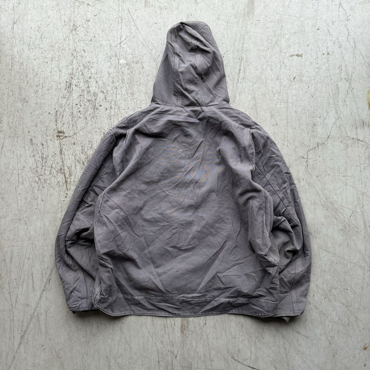 Carhartt × Vintage Vintage 90s Carhartt Gray Hooded Faded Detroit Jacket Sz XXL Size US XXL / EU 58 / 5 - 5 Thumbnail