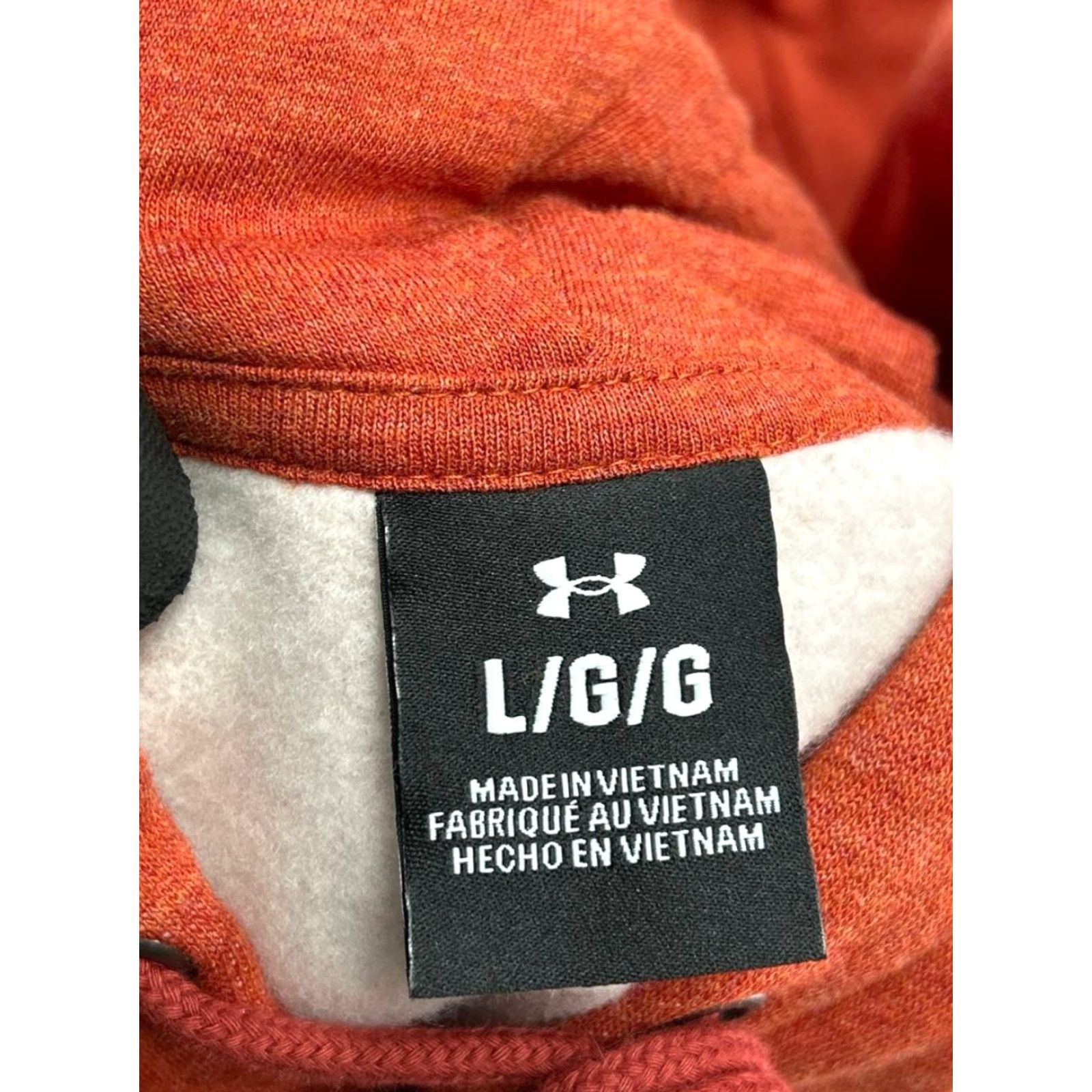 Under Armour Under Armour Hoodie Mens Large Orange Heathered Fleece Lined Cotton Embroidered Size US L / EU 52-54 / 3 - 4 Thumbnail