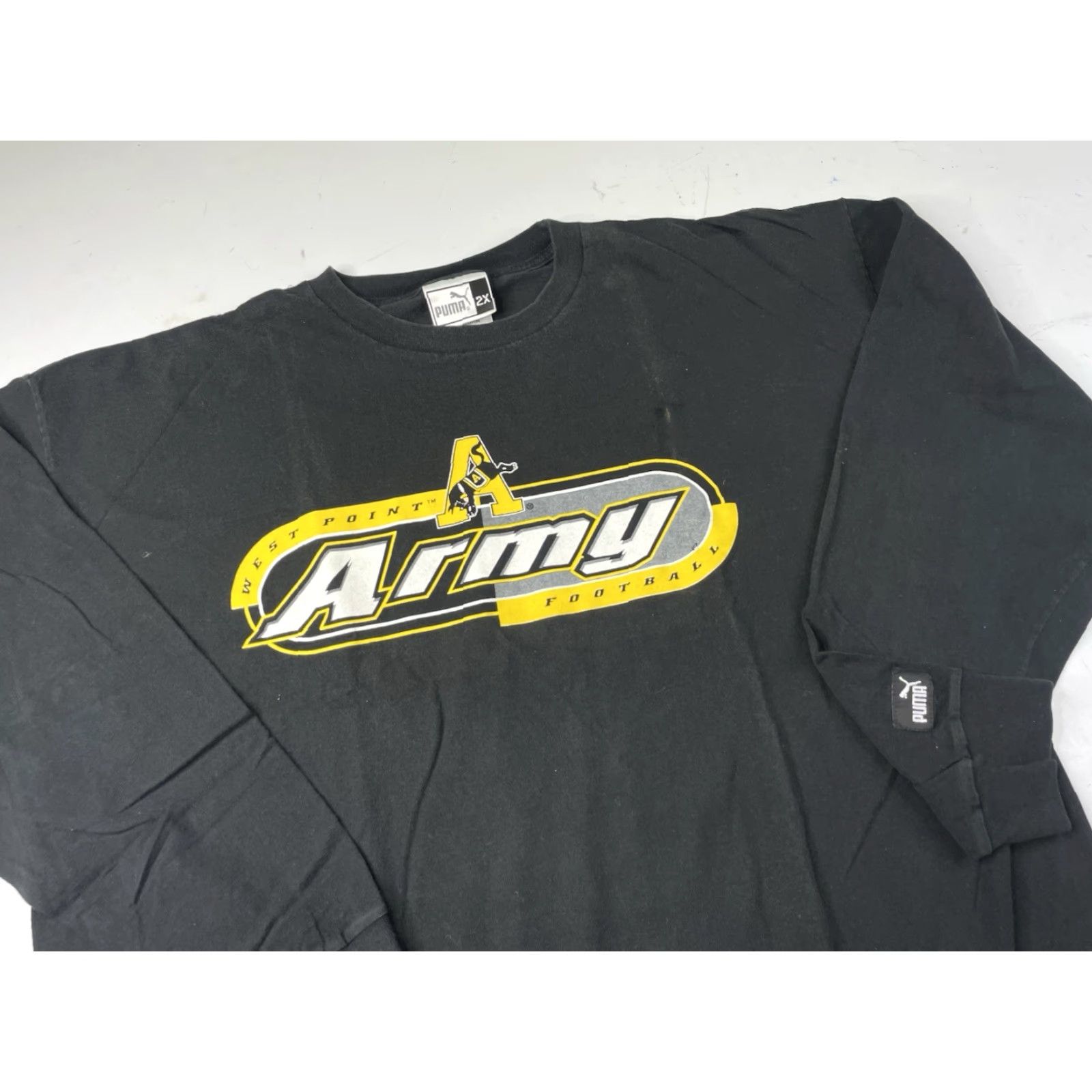 Puma VINTAGE Puma West Point Army Football Black Long Sleeve T Shirt Men’s 2XL Size US XXL / EU 58 / 5 - 2 Thumbnail