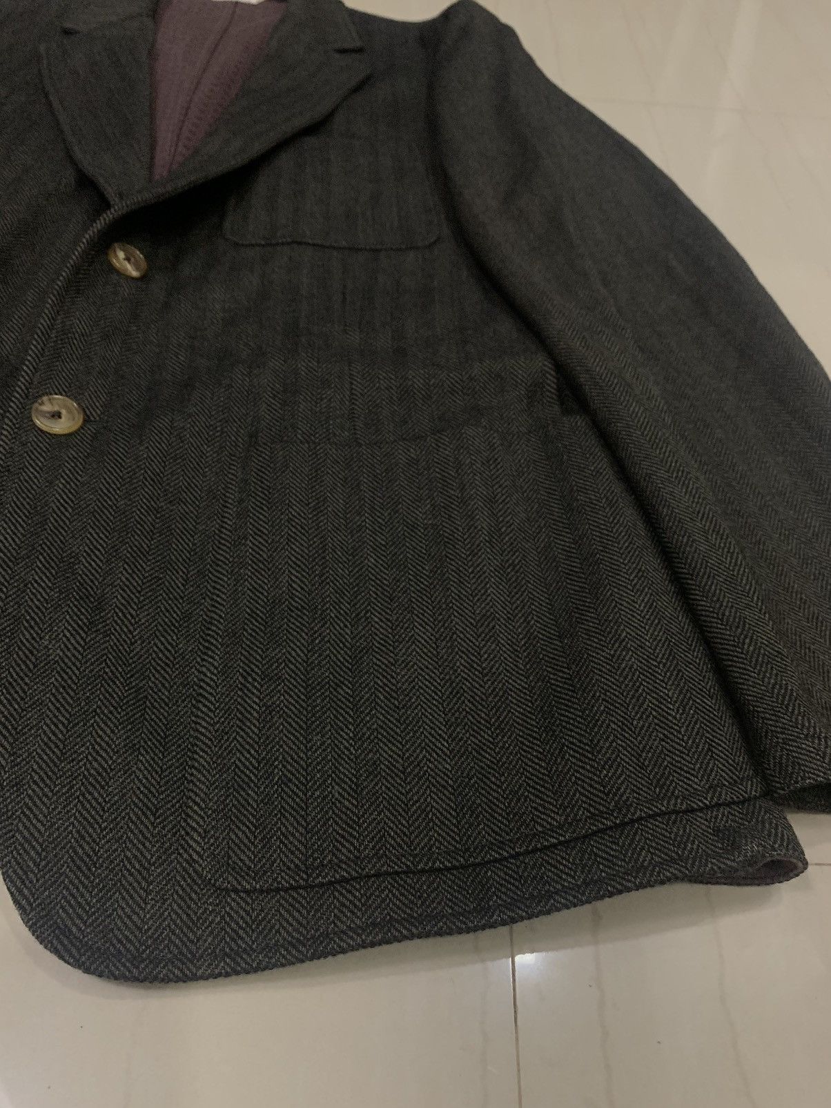 Hermes HERMES HERRINGBONE SINGLE BREASTED - TAILORED JACKET Size 50R - 7 Thumbnail
