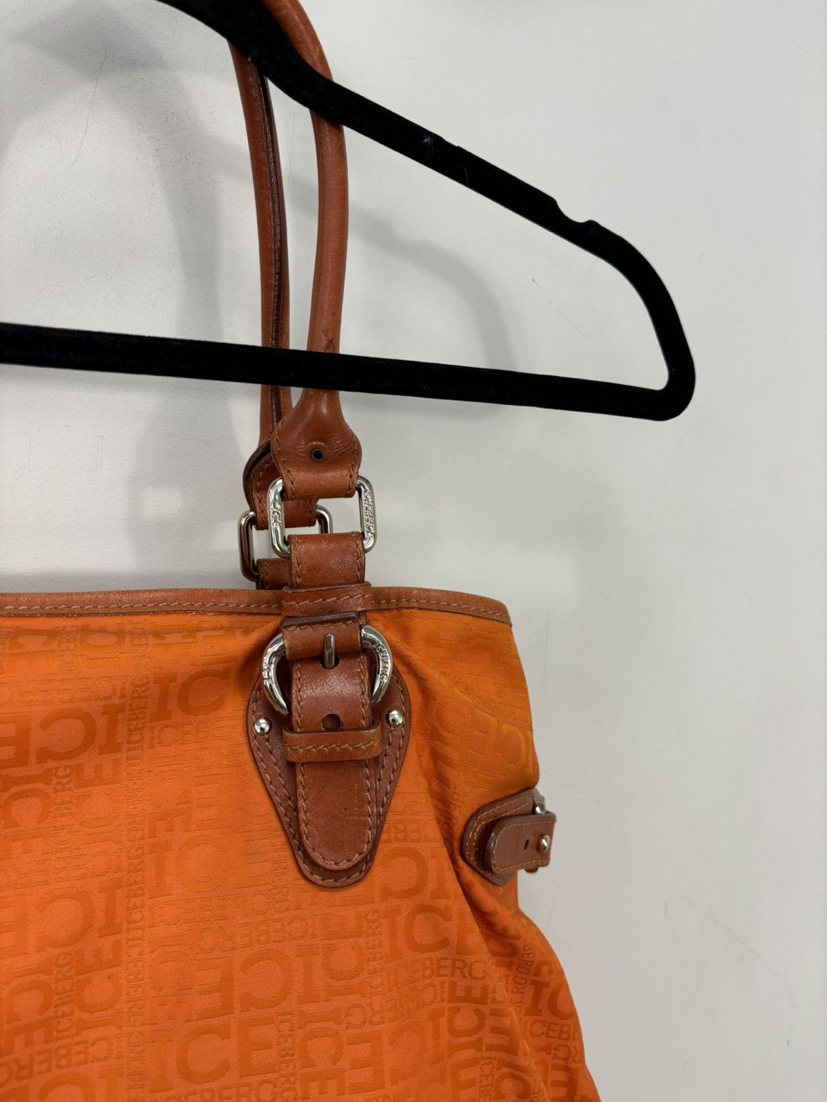 Iceberg Iceberg Vintage Designer Rare Orange Canvas Leather Tote Bag Size ONE SIZE - 23 Thumbnail