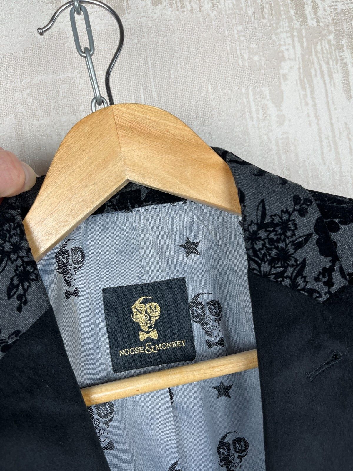 Noose & Monkey Noose & Monkey Paprika Jacket Floral Black Velvet Blazer Size US M / EU 48-50 / 2 - 6 Thumbnail