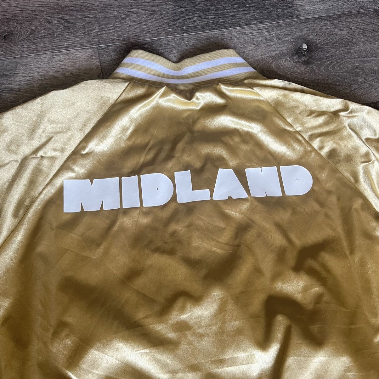 Band Tees × Vintage Midland The Last Resort Gold Satin Bomber Jacket Indie Band Size US L / EU 52-54 / 3 - 9 Thumbnail