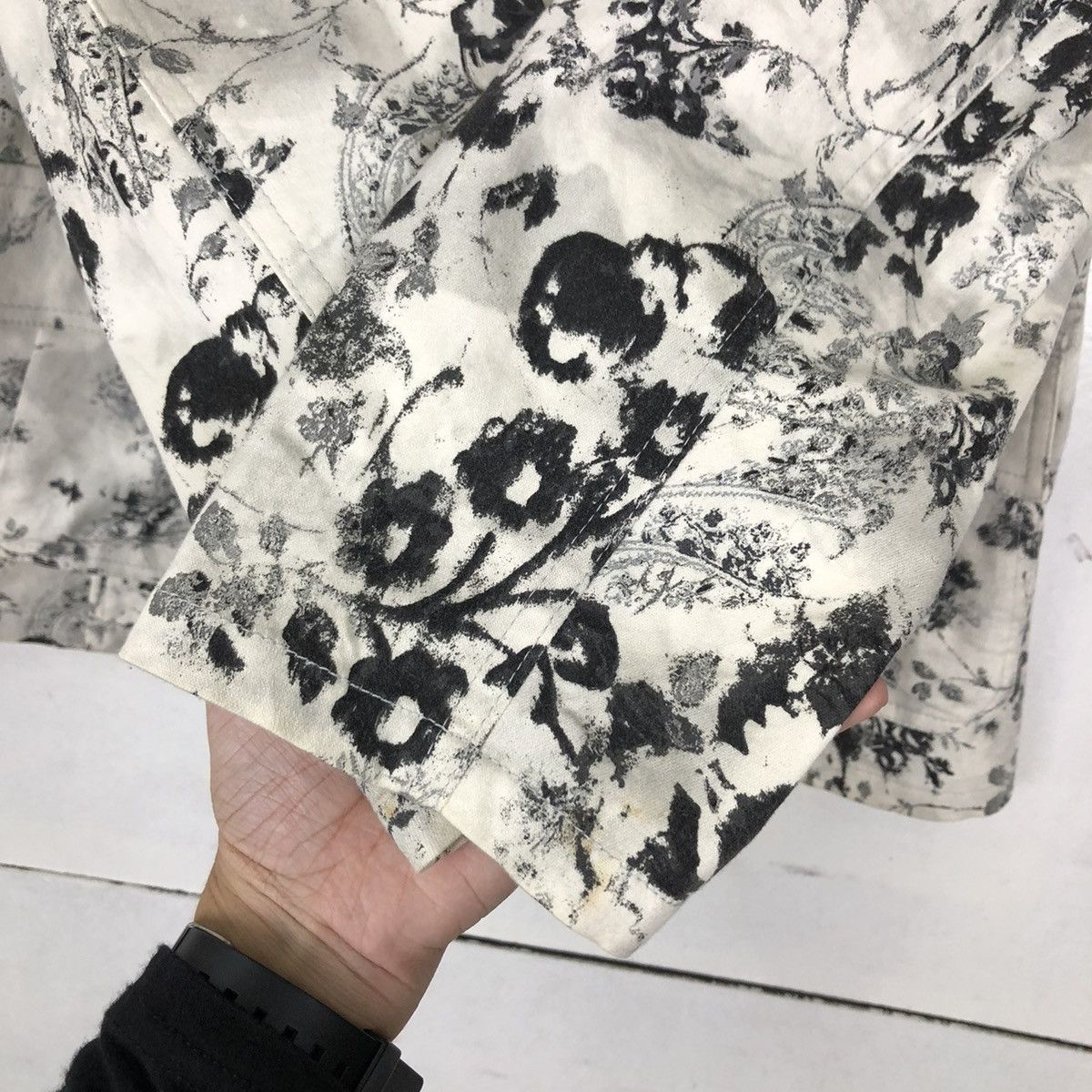 Japanese Brand VINTAGE BIKER JACKET OVERPRINT FLOWER CROCETTI ISSEY MIYAKE Size US M / EU 48-50 / 2 - 11 Thumbnail