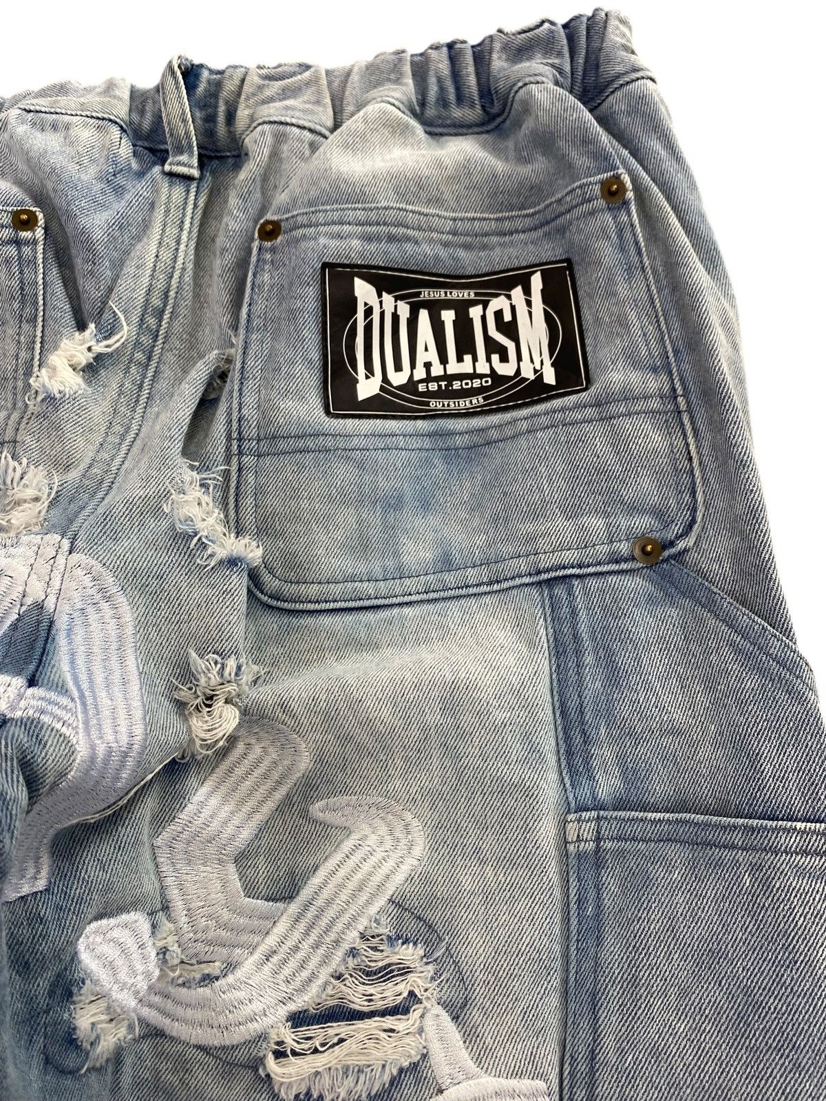 If Six Was Nine Japanese Brand Dualism Distressed Patchwork Faded Jeans Size US 30 / EU 46 - 16 Thumbnail