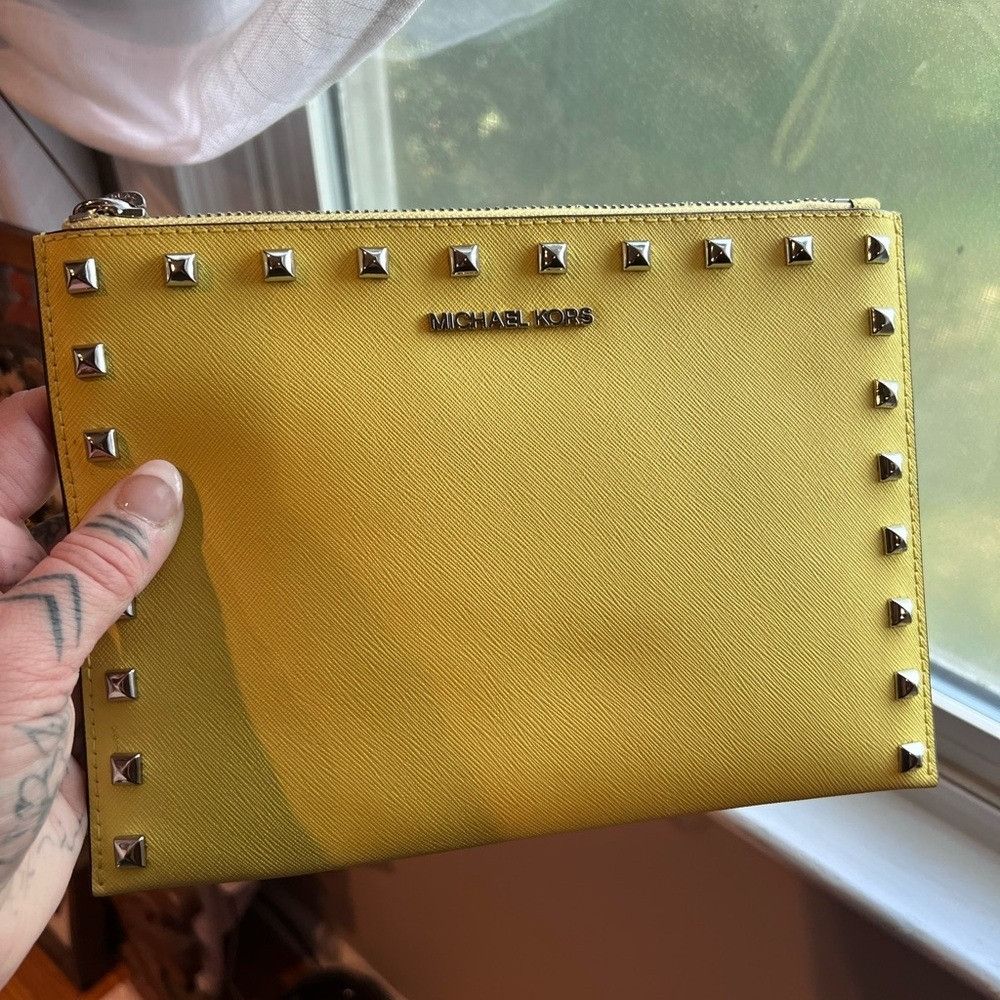 Michael Kors Michael Kors Yellow Studded Wristlet Size ONE SIZE - 5 Thumbnail