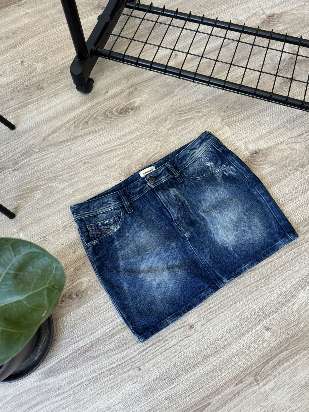 Diesel Vintage Y2K Diesel Japanese Style Wash Denim Mini Skirt Size 29" - 2 Thumbnail