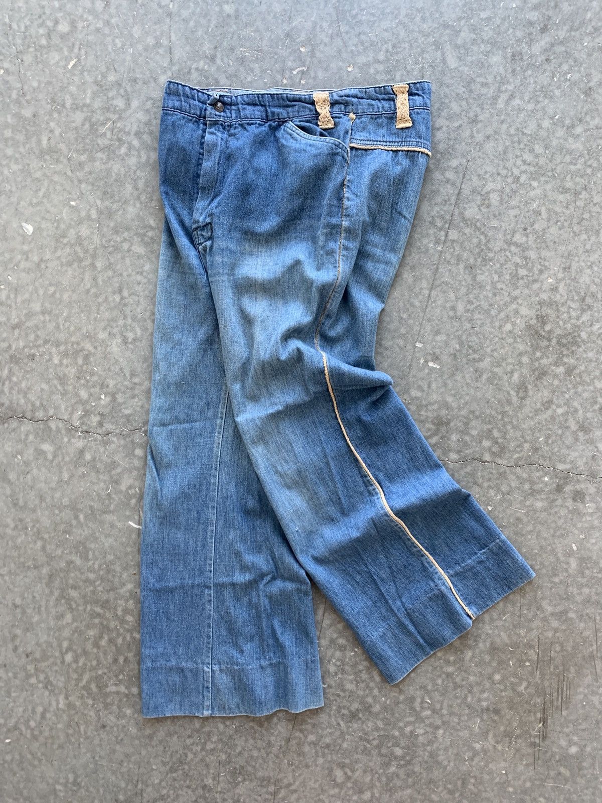 Vintage Crazy Vintage 70s Flared Jeans Hippie Style Size US 30 / EU 46 - 1 Thumbnail