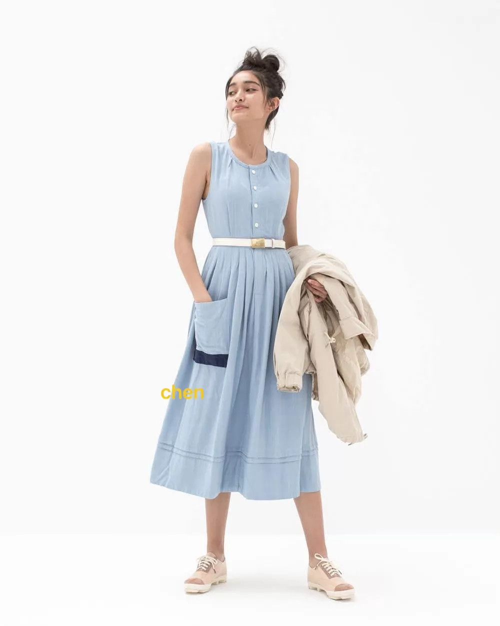 Visvim VISVIM 19SS PIPA SLEELESS DRESS lt blue 00 Rare Size XXS / US 00 / IT 34 - 8 Thumbnail