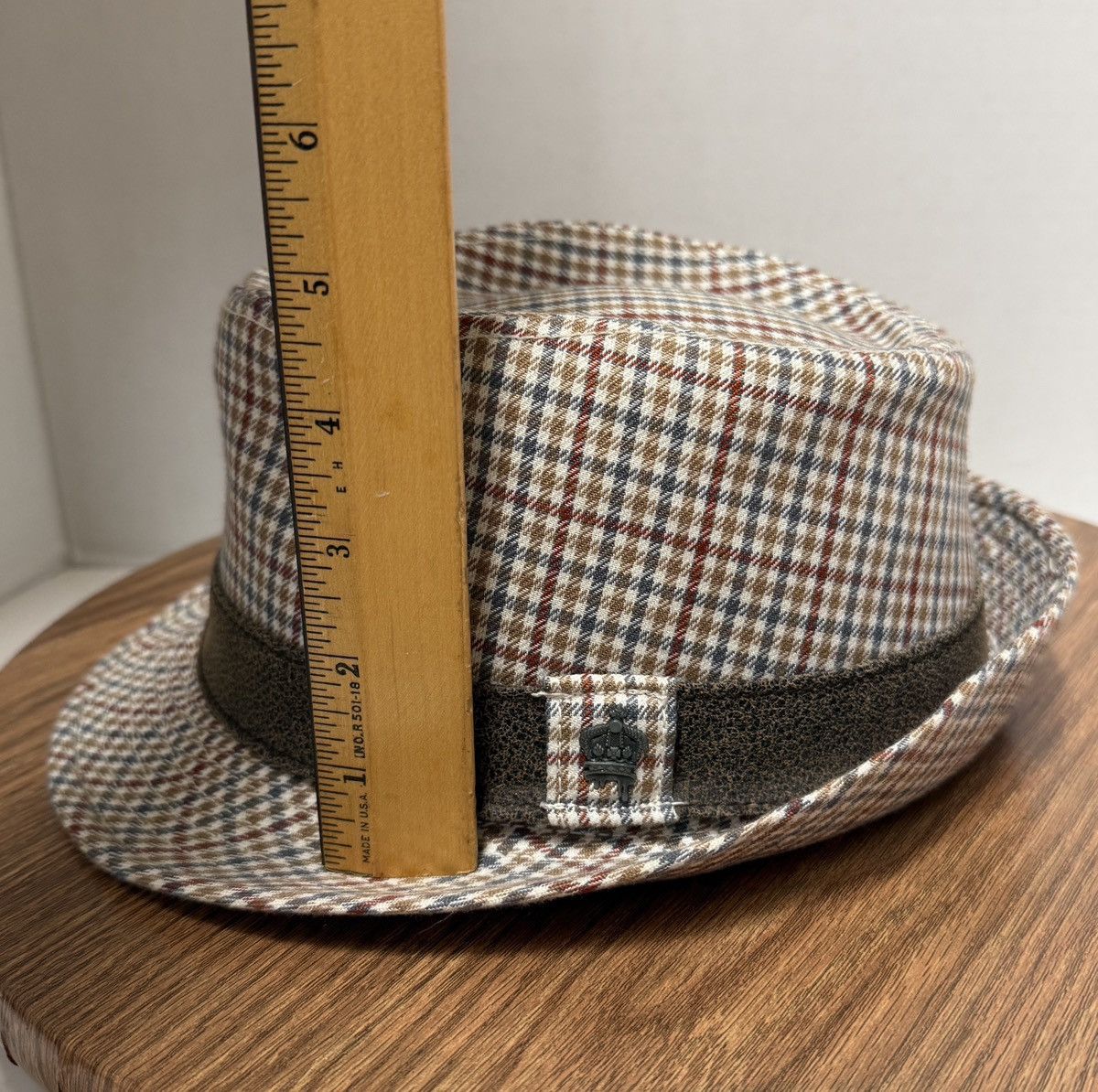 Other Christy’s Crown Vtg Checkered Crease Top Fedora Hat 7-7 1/8) Size ONE SIZE - 11 Thumbnail