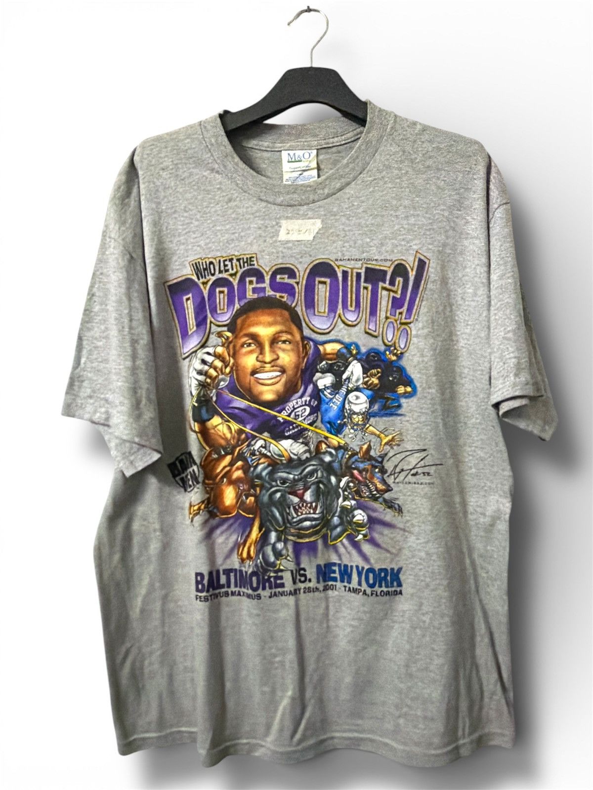Vintage Baltimore Ravens Who Let The Dog Out Caricature T-Shirt 2001 Size US L / EU 52-54 / 3 - 1 Thumbnail