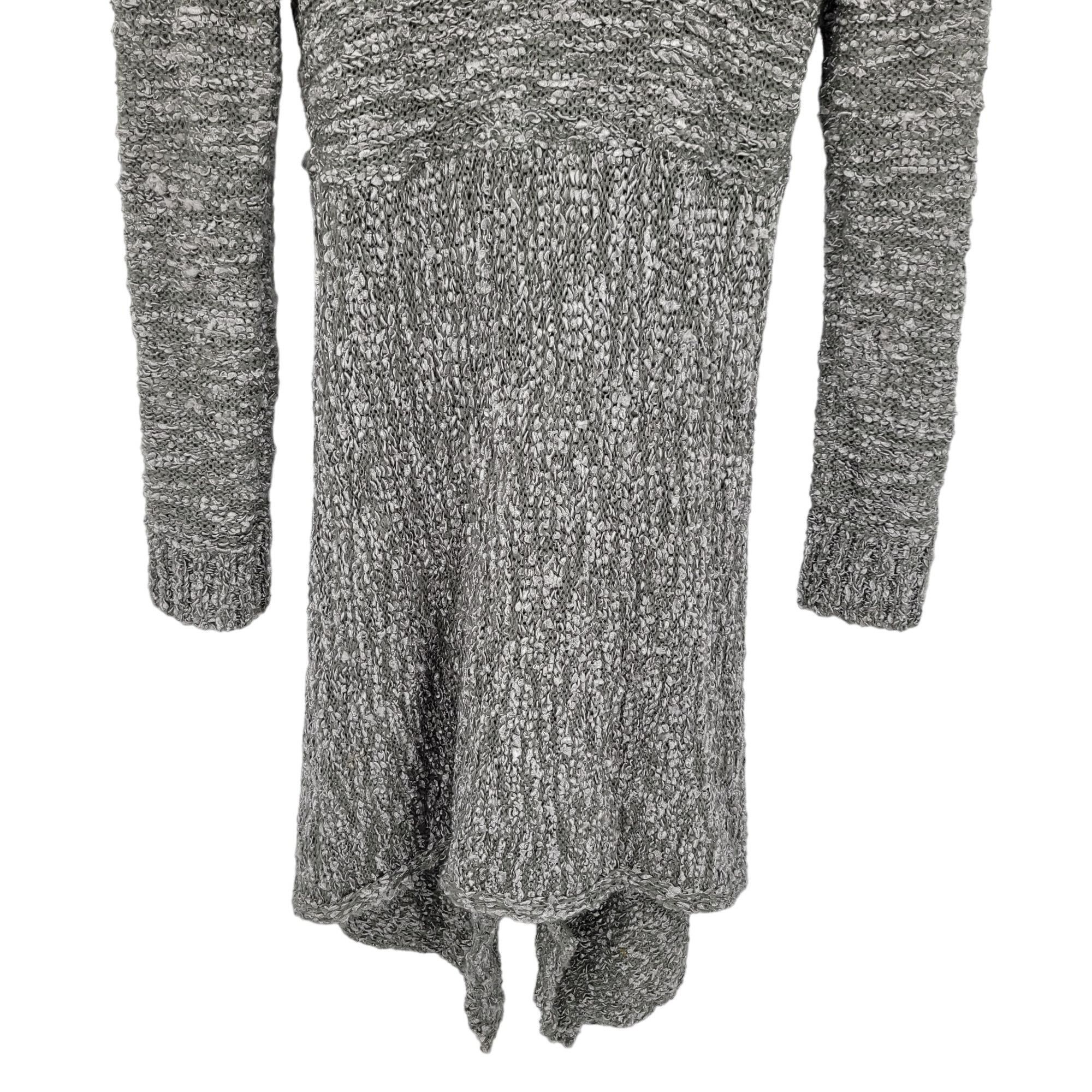 Vintage 90s Wool Ruffled Knit Cardigan Sweater Duster L Gray Fairy Size L / US 10 / IT 46 - 11 Thumbnail