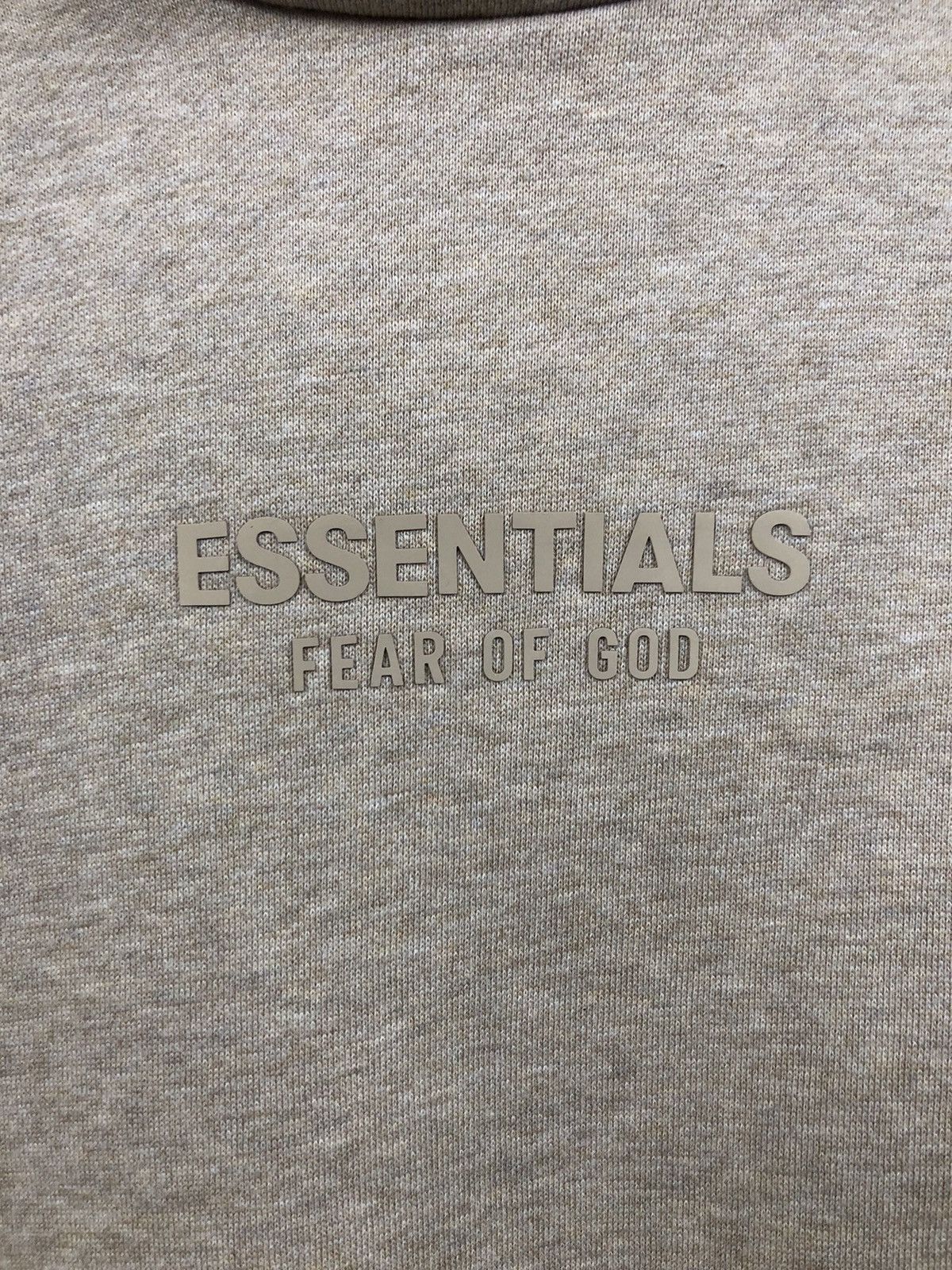 Fear of God Fear of God Essentials Logo Embossed Heather Oatmeal Hoodie Size US M / EU 48-50 / 2 - 10 Thumbnail