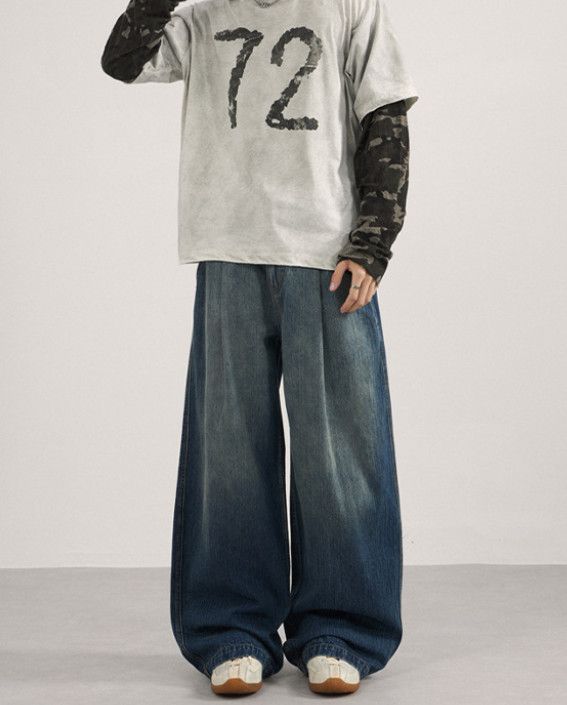 Japanese Brand American high street retro wide-leg gradient baggy jeans Size US 32 / EU 48 - 2 Thumbnail