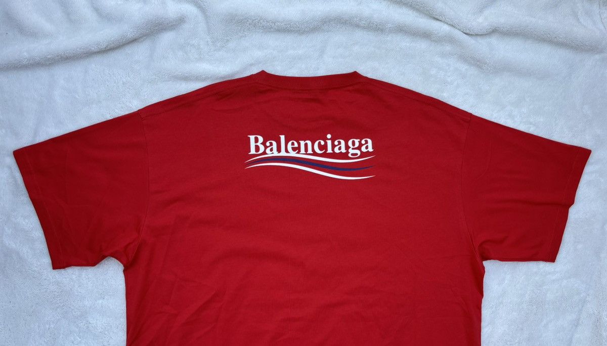 Balenciaga Balenciaga Red Campaign Logo Tee Size US XL / EU 56 / 4 - 2 Thumbnail