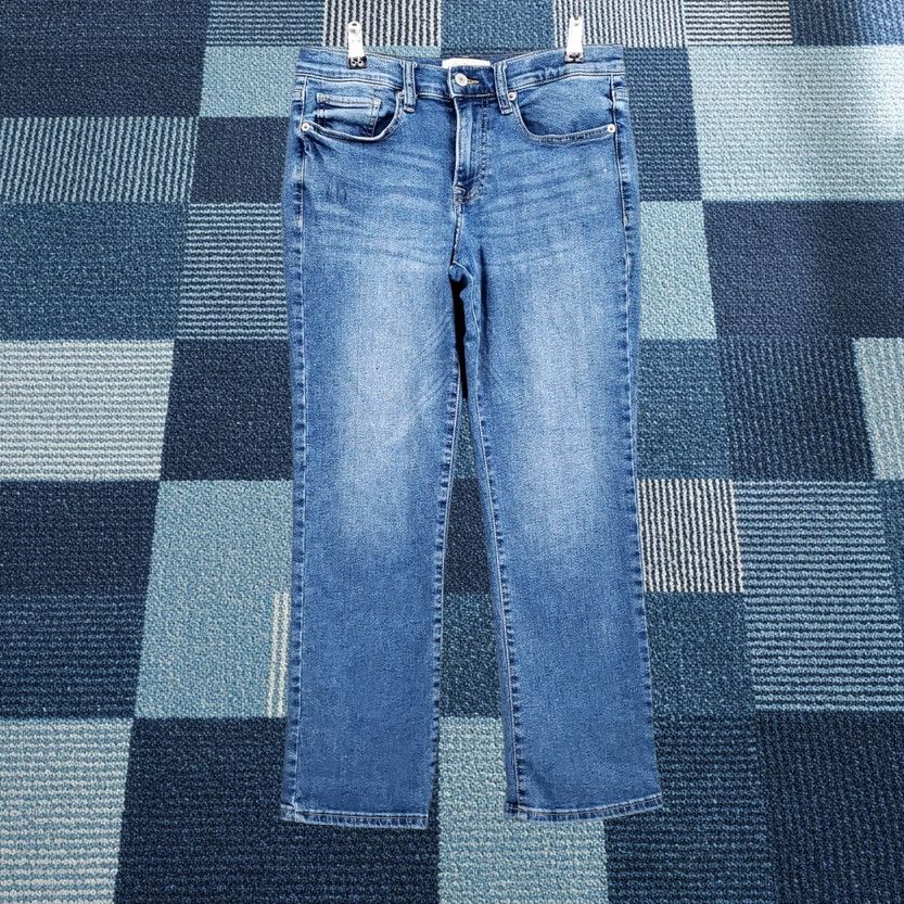Lucky Brand Lucky Brand Jeans Womens 8 Crop Straight Leg Blue Denim Stretch 5-Pocket Regular Rise Zip Button Inseam 26.5in Medium Wash Size 8 Size 30" / US 8 / IT 44 - 1 Thumbnail