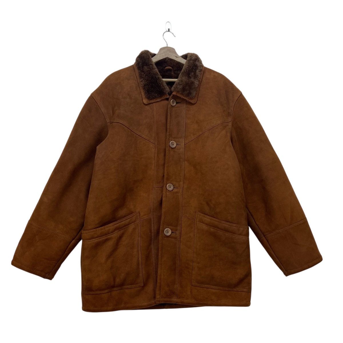 Genuine Leather Vintage Roberto Massini Too Shokai Sheepskin Sherling Coat Size US M / EU 48-50 / 2 - 1 Thumbnail