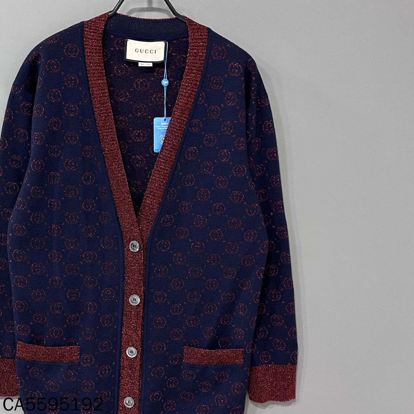 Gucci GUCCI GG gold thread all over print navy cardigan XS Size XS / US 0-2 / IT 36-38 - 2 Thumbnail