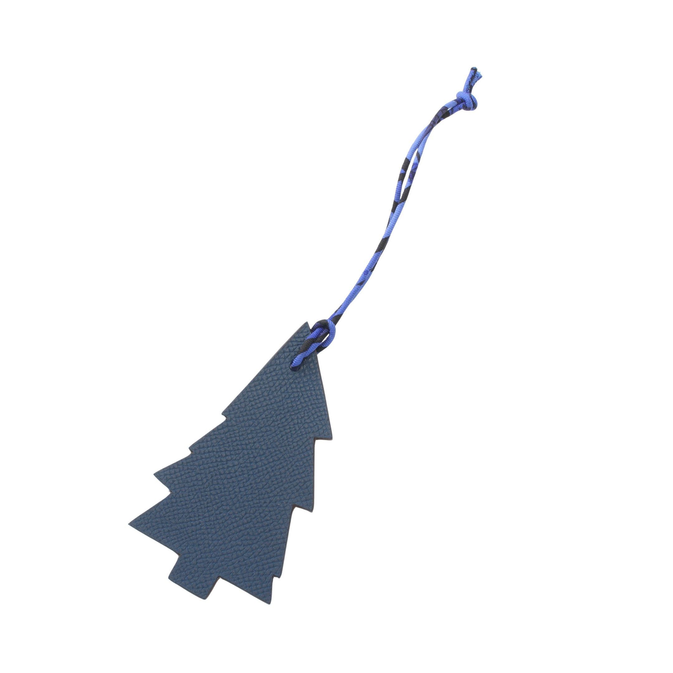 Hermes Hermes Petite Ash Tree Bag Charm Clemence Leather Veau Epsom Dark Navy Purple Size ONE SIZE - 1 Thumbnail