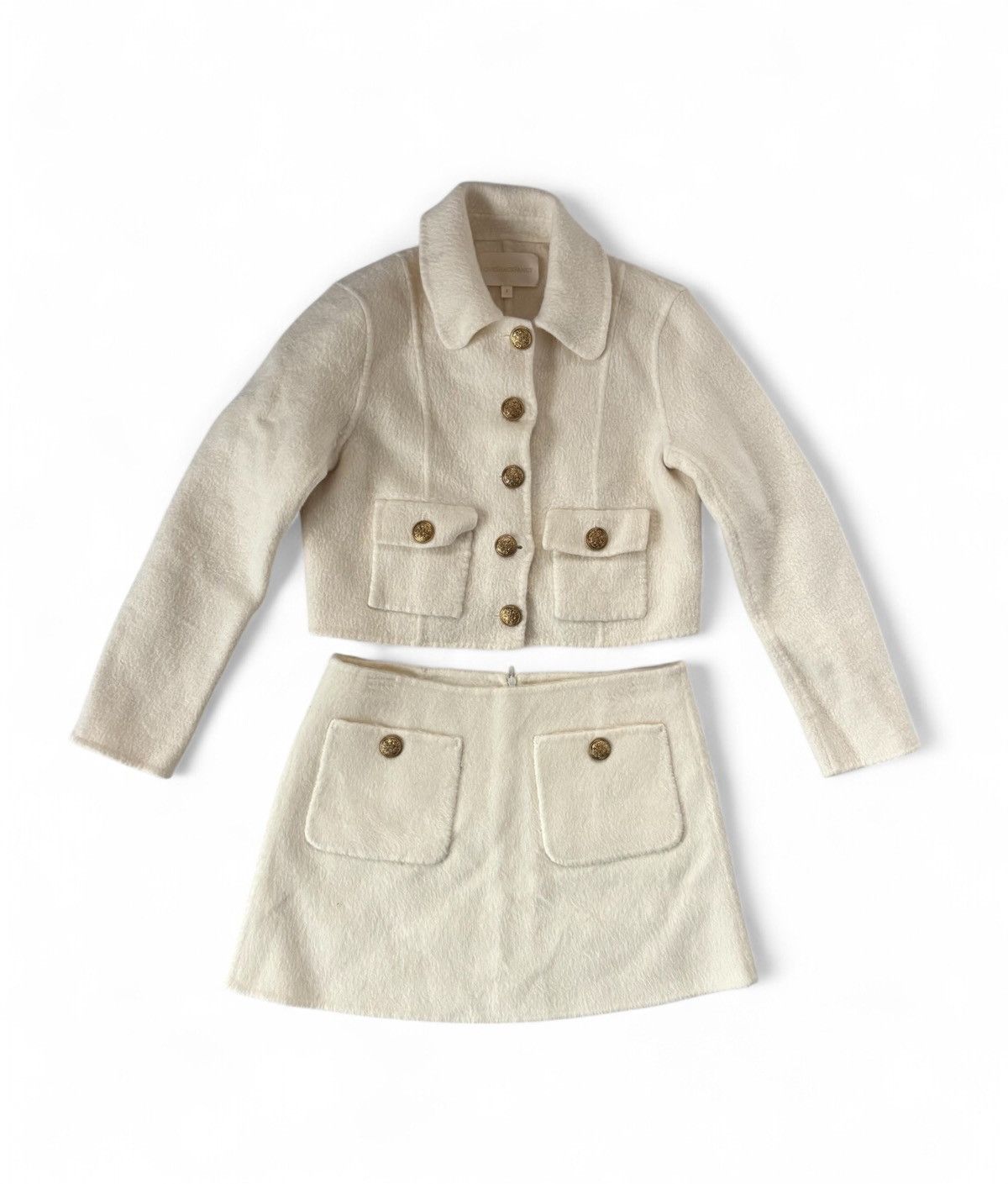 LoveShackFancy LoveShackFrancy Wool Cashmere Suit Blazer Skirt Size XS / US 0-2 / IT 36-38 - 1 Thumbnail