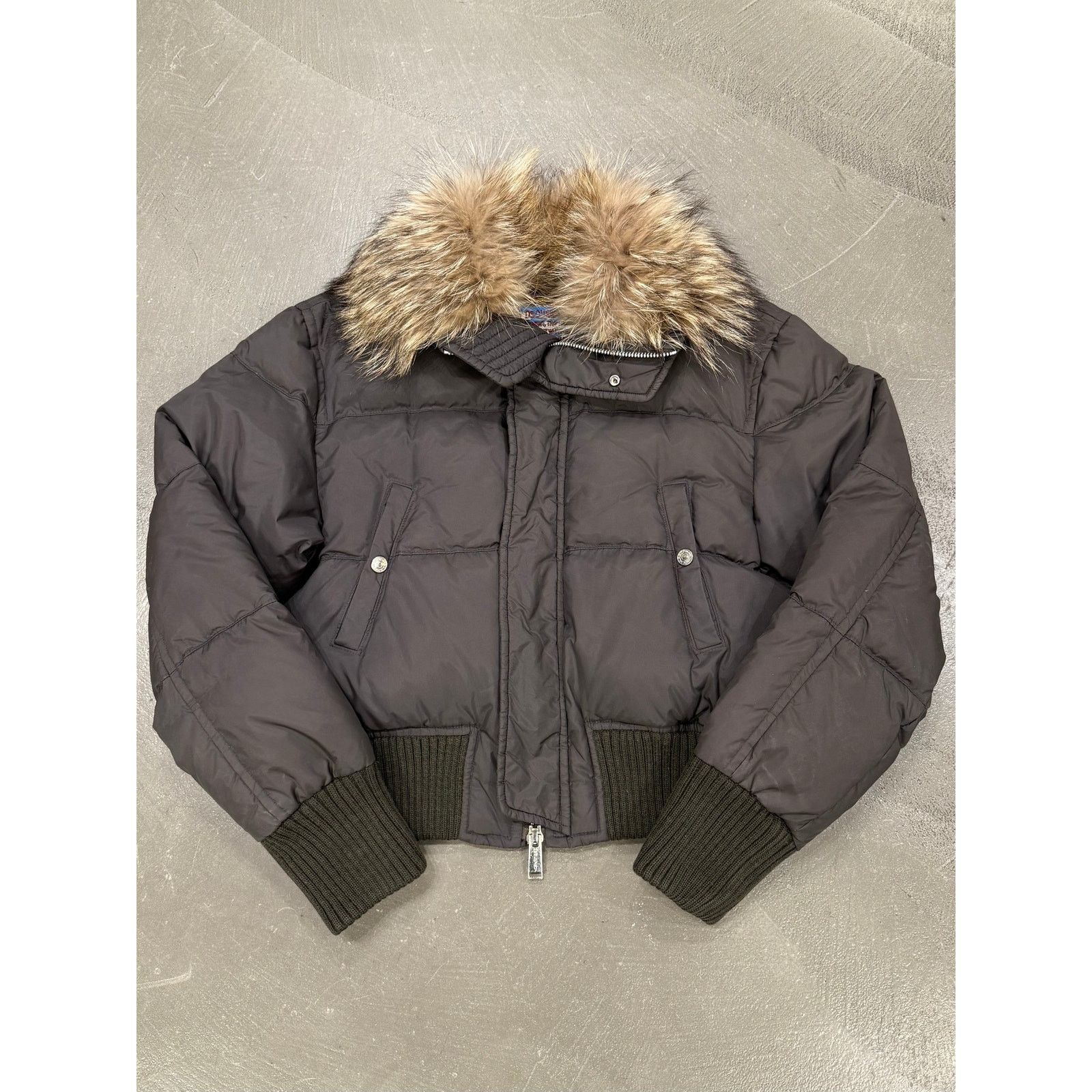 Dsquared2 2000s Dsquared2 cropped puffer jacket with murmanski fur Size L / US 10 / IT 46 - 1 Thumbnail