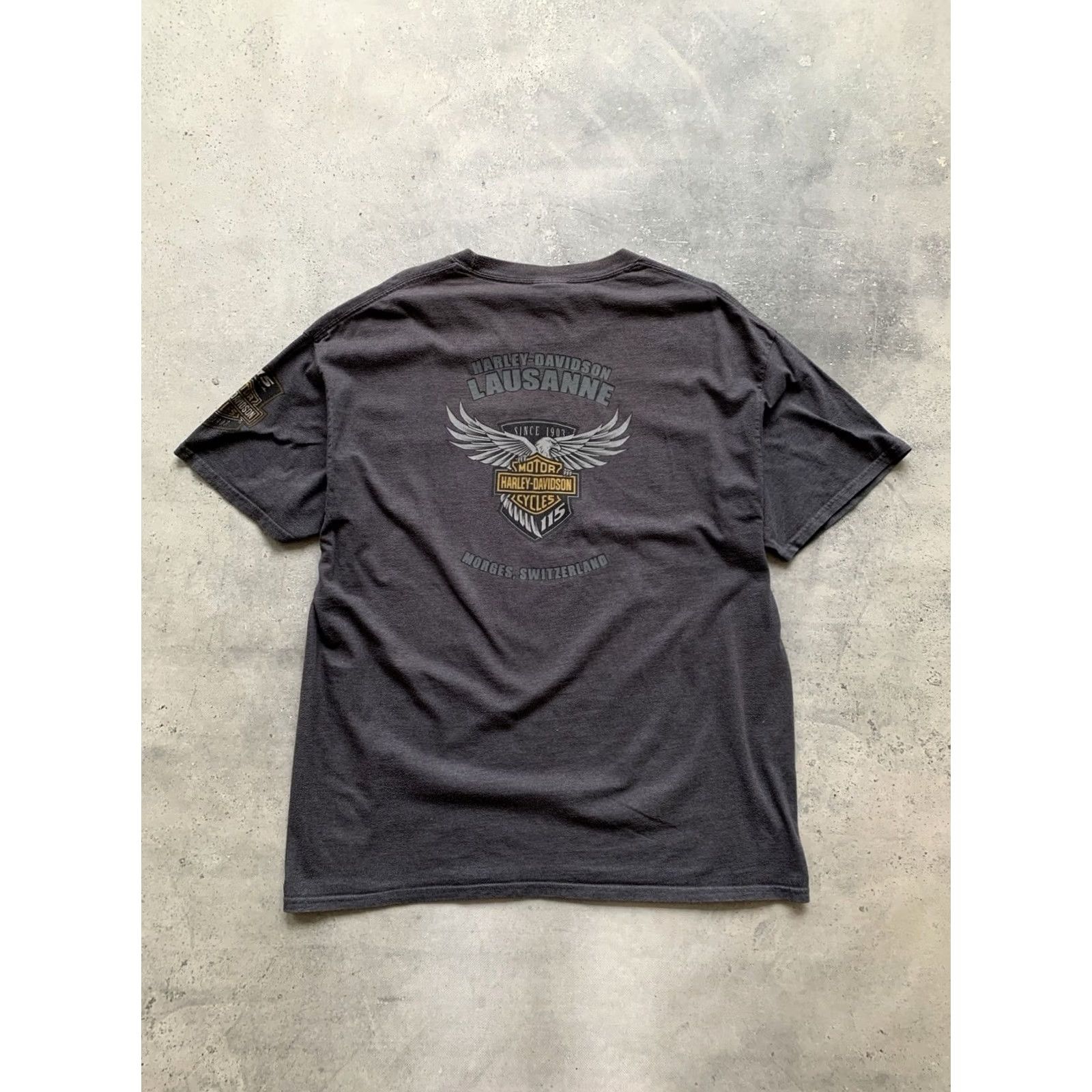 Harley Davidson Harley-Davidson T-Shirt Men XL Gray Crew Neck Graphic Print 115 Years Lausanne Morges Switzerland Shirt Men XL Gray Harley-Davidson Tee Size US XL / EU 56 / 4 - 2 Thumbnail