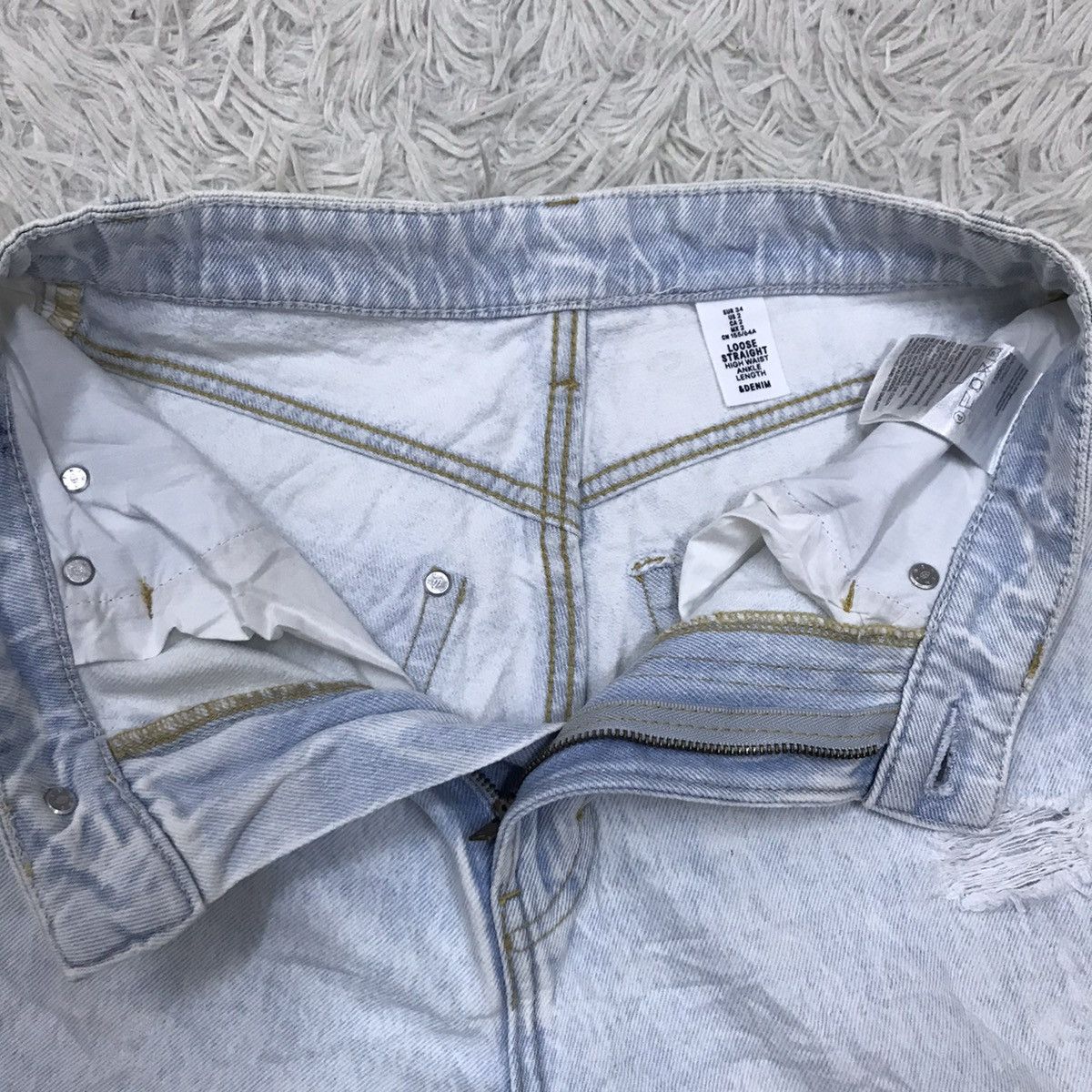 H&M H&M Loose Straight Distressed Baggy Jeans Size 24" / US 00 / IT 34 - 21 Thumbnail