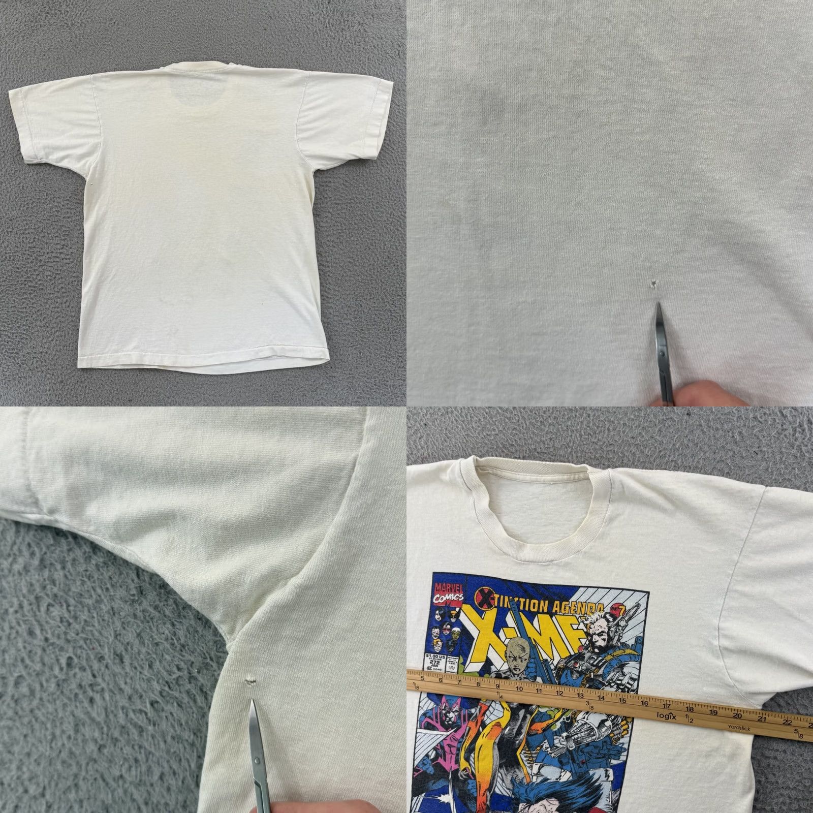 Vintage VINTAGE Marvel X-Men Shirt Large White Uncanny Xtinction Agenda Comics 90s Mens Size US L / EU 52-54 / 3 - 8 Thumbnail