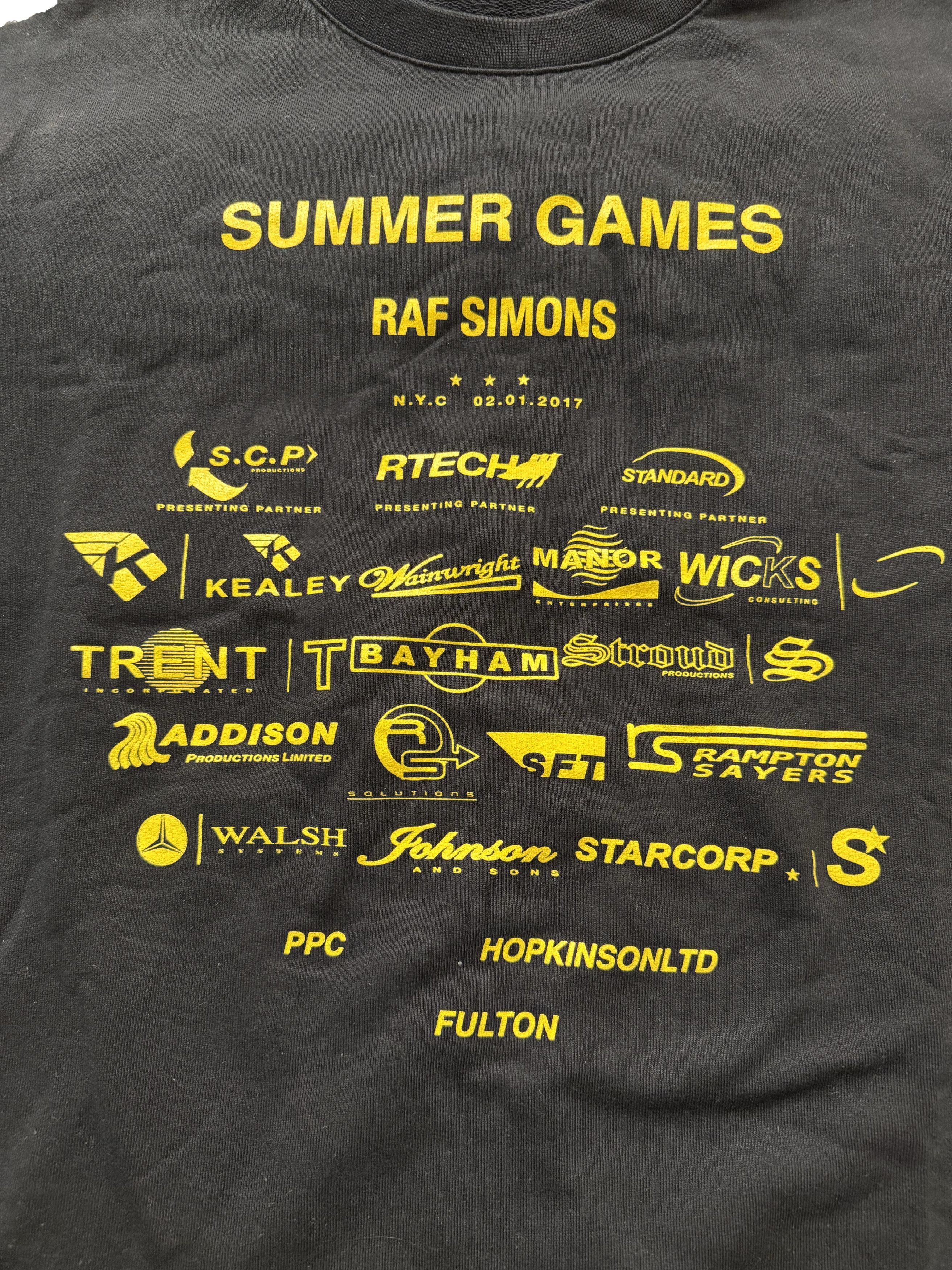 Raf Simons Oversized 'Summer Games' Sweatshirt Black size SMALL Size US S / EU 44-46 / 1 - 2 Thumbnail