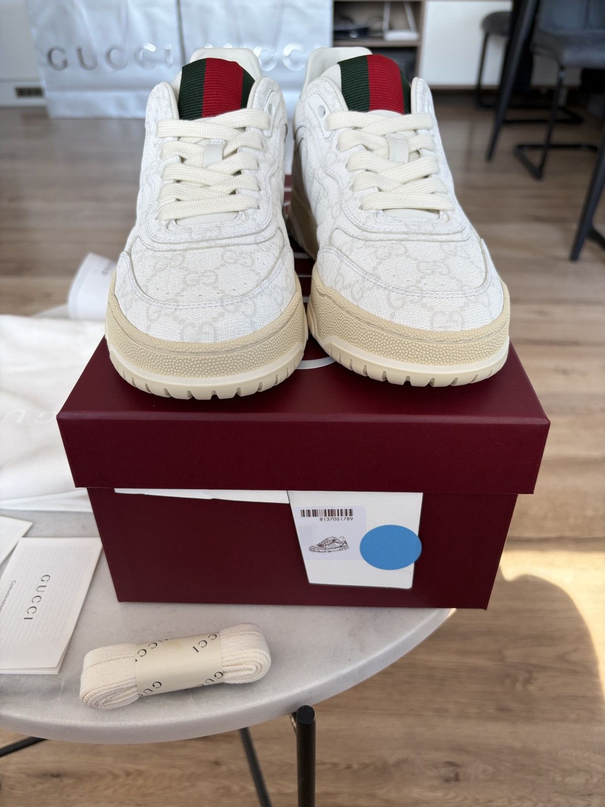 Gucci Gucci Re-Web GG canvas white Size US 7 / IT 37 - 5 Thumbnail