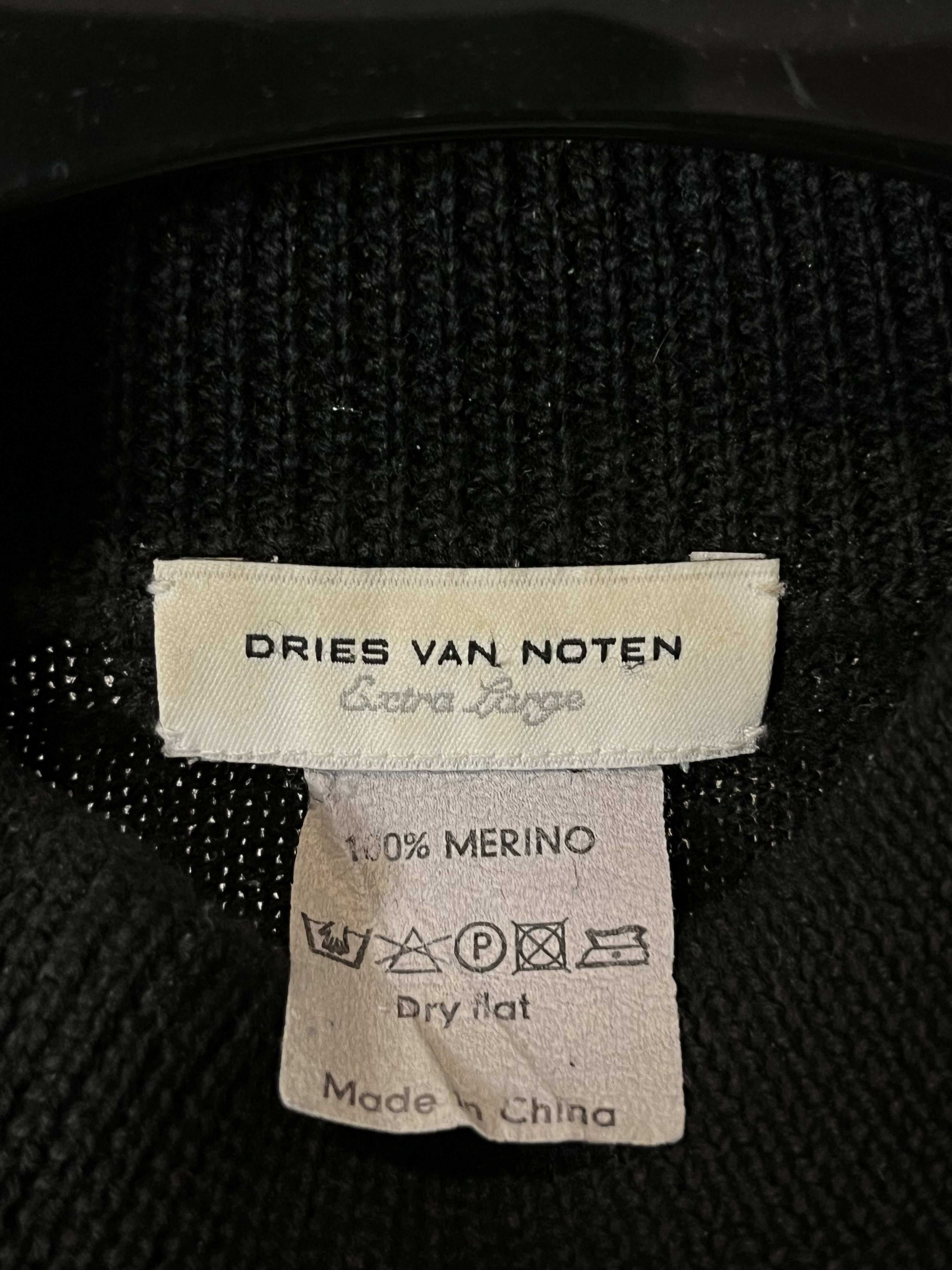 Designer × Dries Van Noten × Japanese Brand Dries Van Noten Archive Black Buttons Merino Wool Knitwear Size US XL / EU 56 / 4 - 6 Thumbnail
