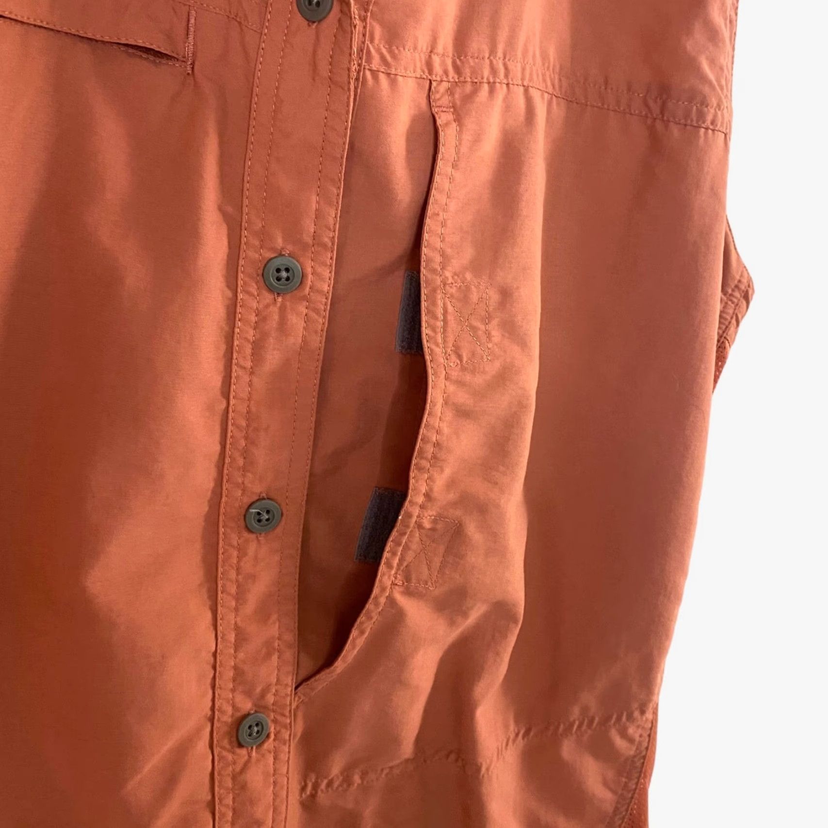 Mountain Hardwear VINTAGE Mountain Hardwear Button Up Shirt Sleeveless Womens 12 Orange Pocket Hiking Top Size XL / US 12-14 / IT 48-50 - 7 Thumbnail