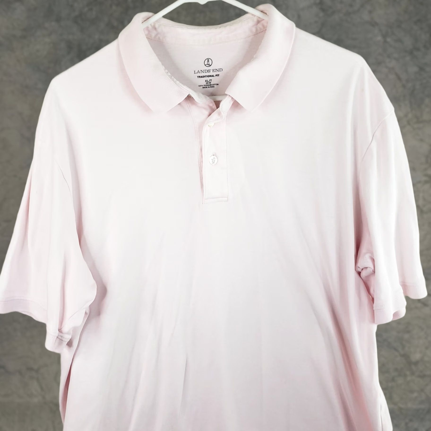 Lands' End Lands' End Polo Shirt Mens XLT Pink 100% Supima Cotton Short Sleeve Cool Wearing Size US XL / EU 56 / 4 - 1 Thumbnail