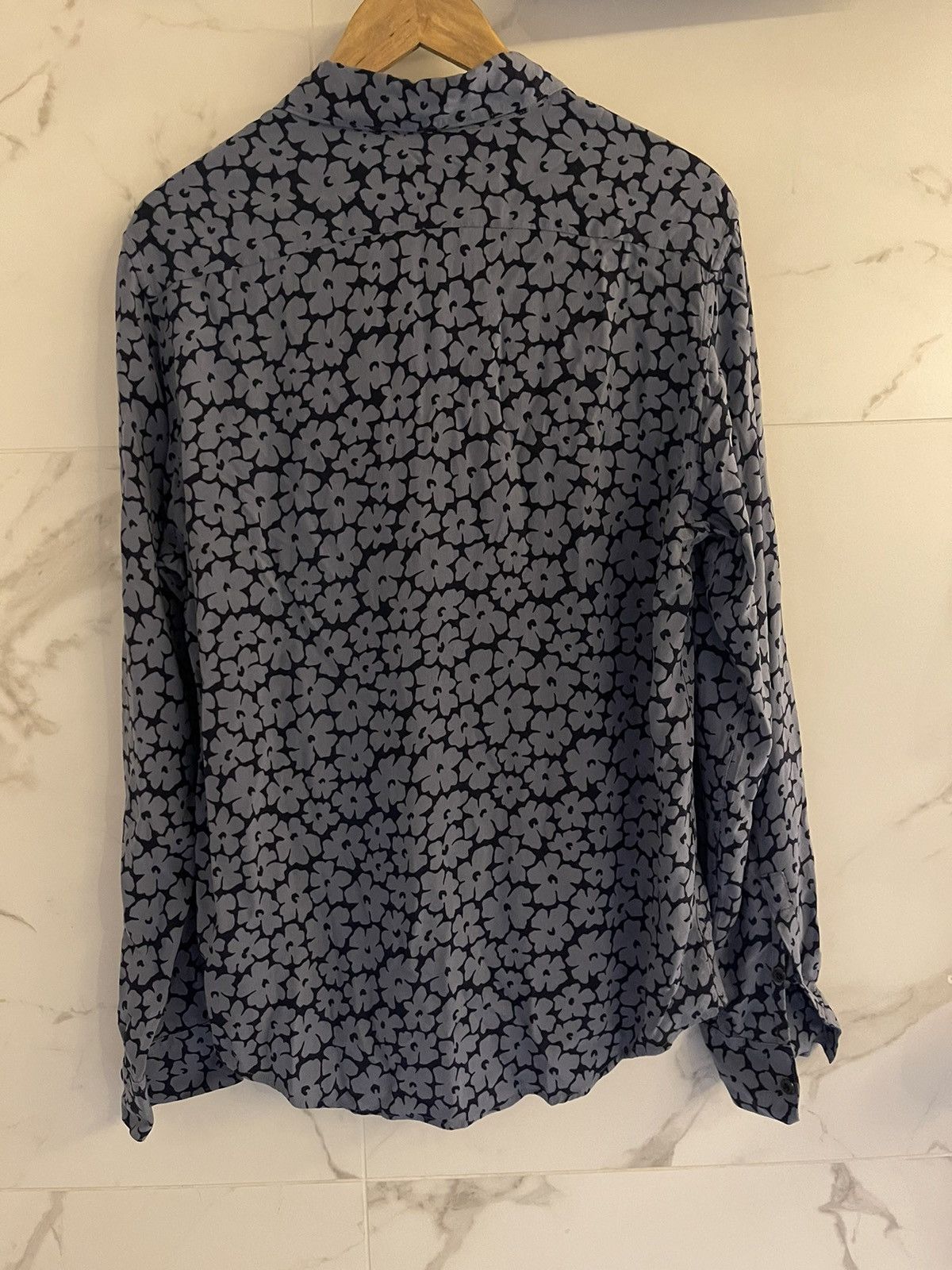Sandro Sandro Paris Flowers print grey viscose shirt button up Size US M / EU 48-50 / 2 - 6 Thumbnail