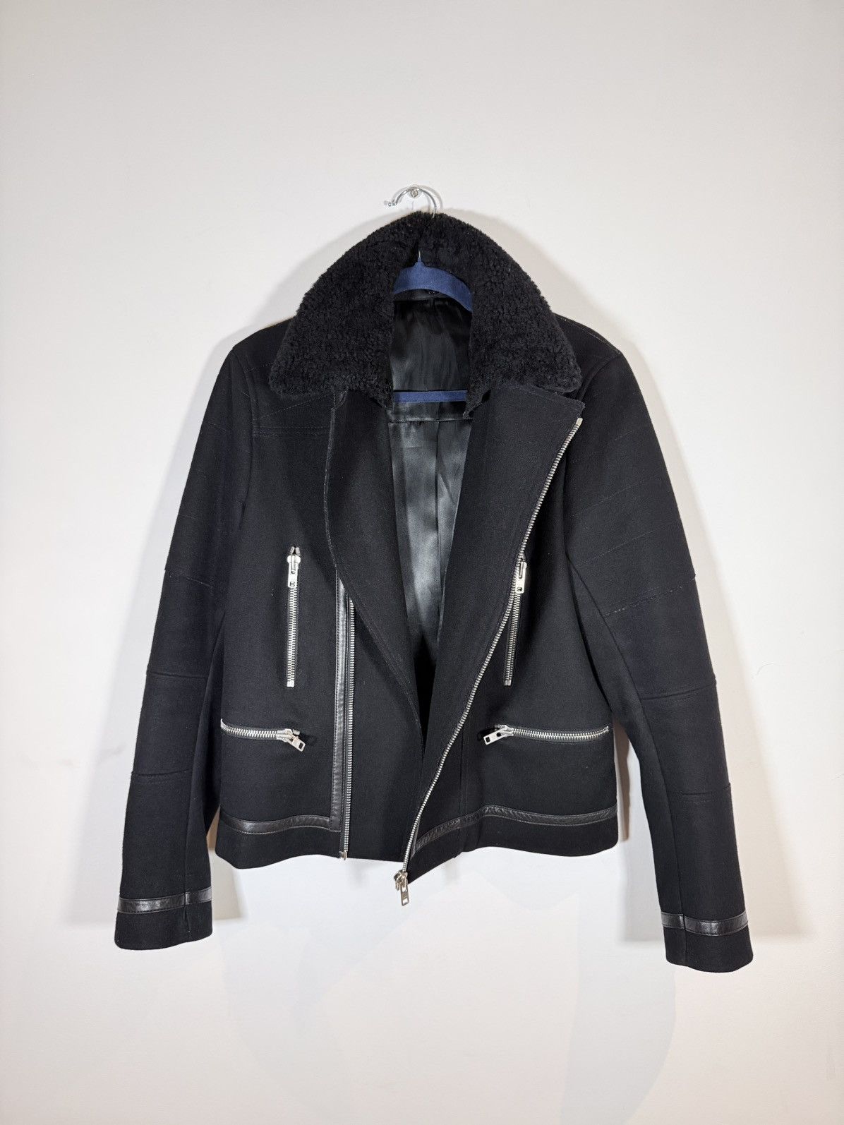 Sandro Sandro Paris Archive Wool Biker Jacket Size S / US 4 / IT 40 - 4 Thumbnail