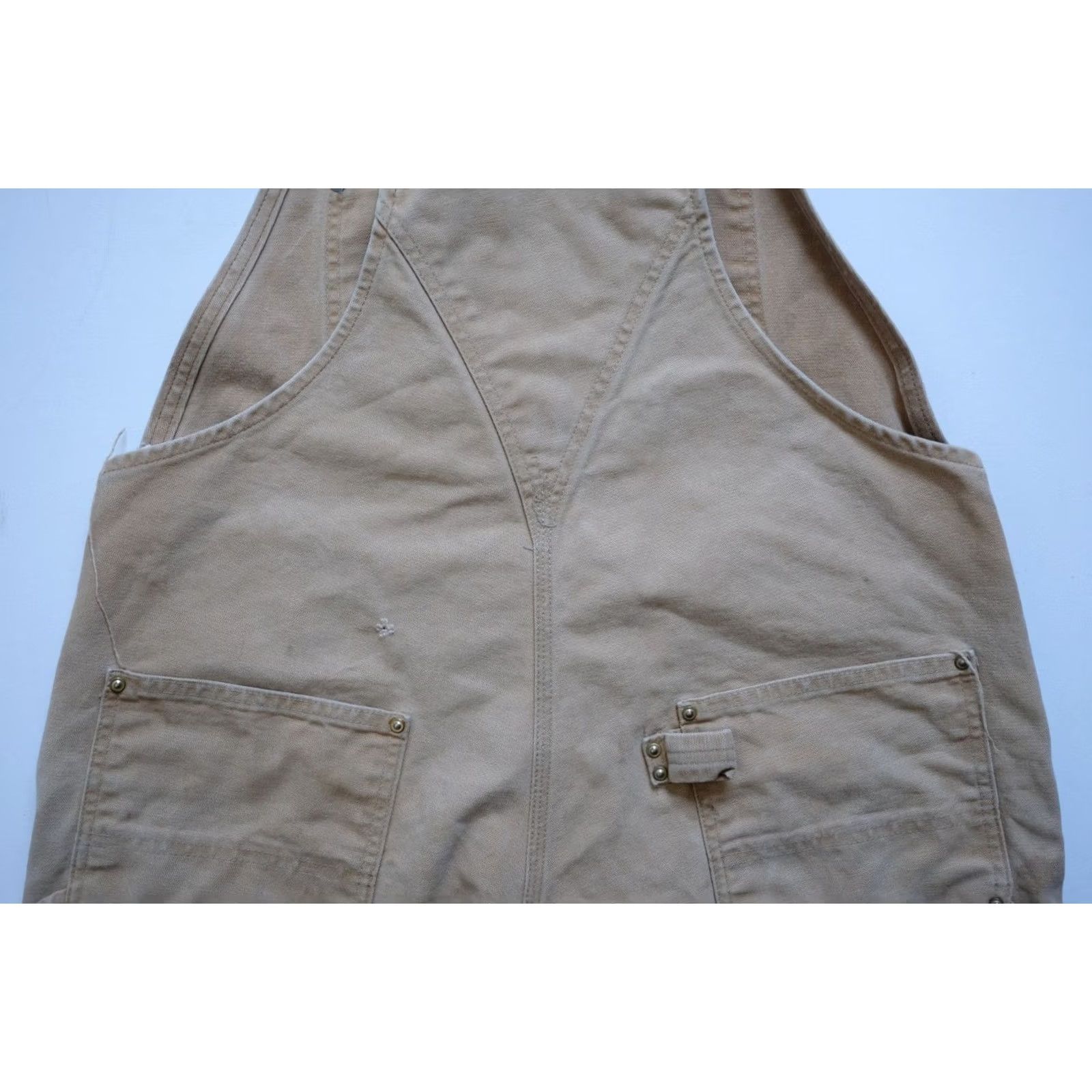 Carhartt VINTAGE Carhartt Jeans 90s USA Made Double Knee Overalls Bib Brown Work 36x30 Mens Jeans Bootcut 5-Pocket Inseam 29" Size US 36 / EU 52 - 5 Thumbnail