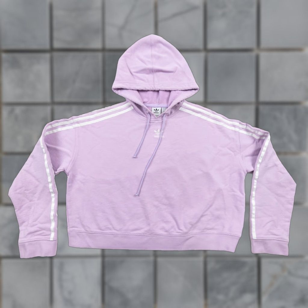 Adidas VINTAGE adidas Women's Pullover Hoodie Sweatshirt Casual Cropped Logo Purple M Size M / US 6-8 / IT 42-44 - 1 Thumbnail
