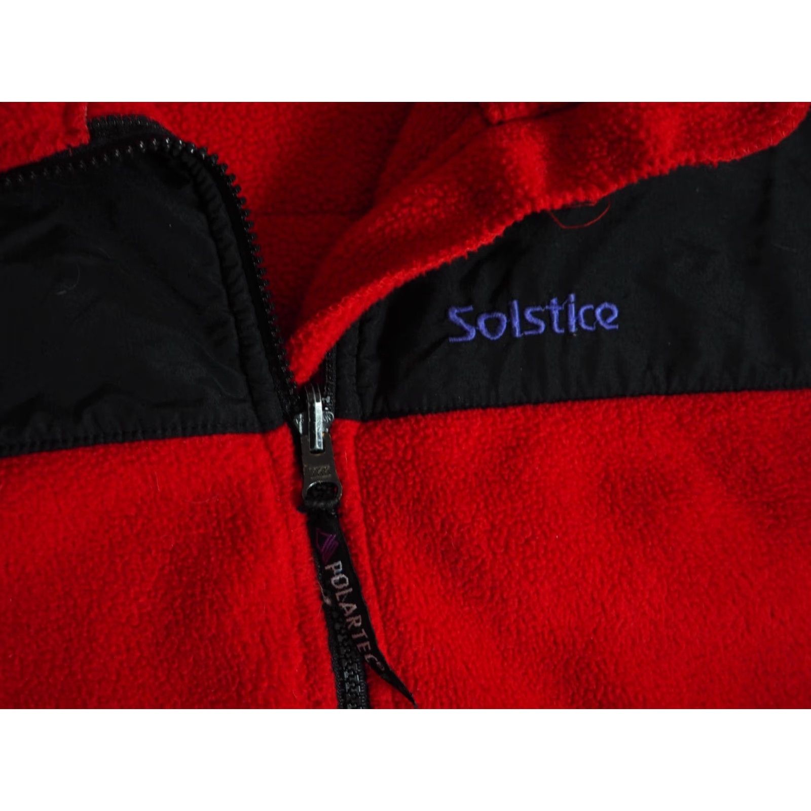Vintage VINTAGE Solstice Jacket Shirt Mens L Red Black Nylon Fleece Zip 80s 90s Windbreaker Outdoor Hiking Walking Season Fall Winter Size US L / EU 52-54 / 3 - 3 Thumbnail