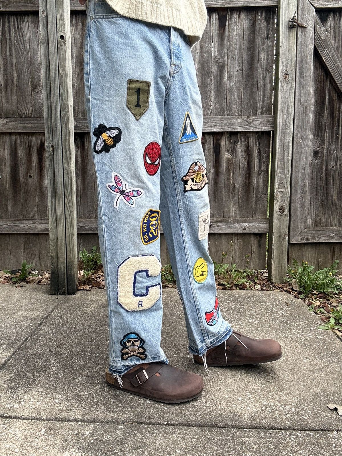 Topman Custom Rework Topman Straight Fit Jeans 1of1 - Patchwork Size US 30 / EU 46 - 2 Thumbnail