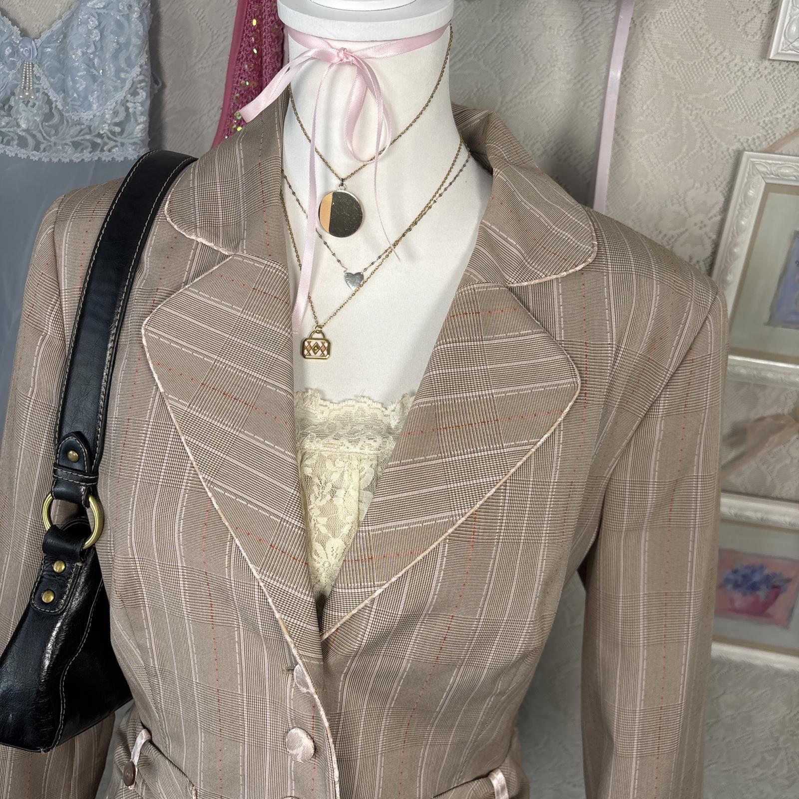 Kirkland Signature y2k fitted office siren striped blazer Size L / US 10 / IT 46 - 3 Thumbnail