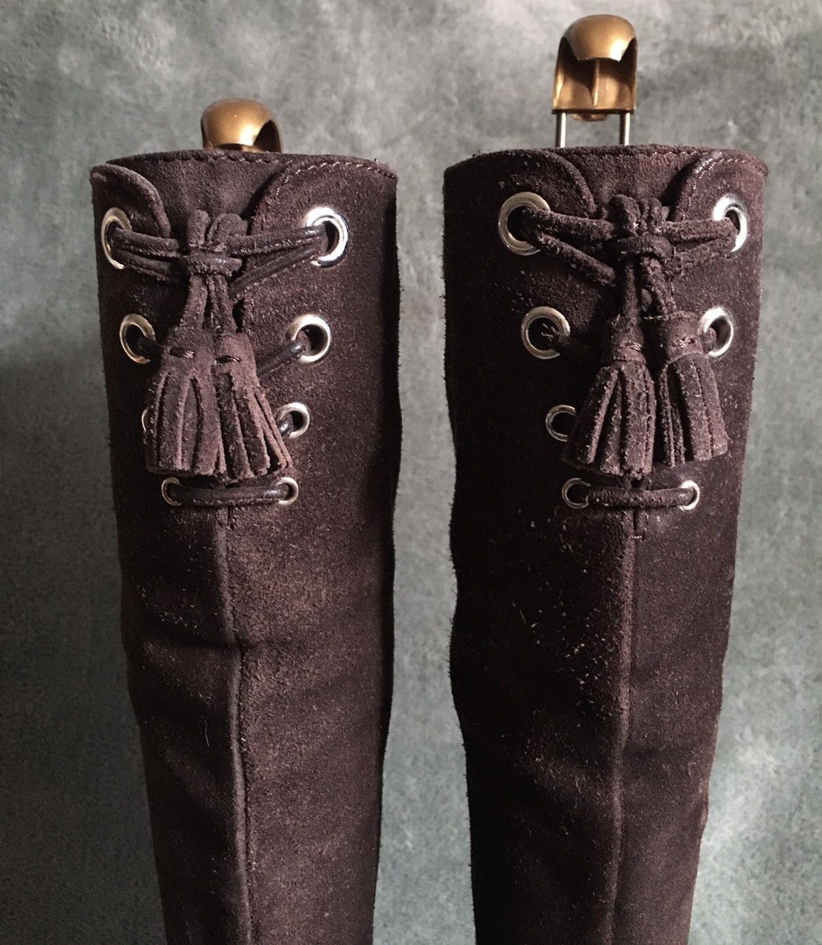 Car Shoe Original Car Shoe by Prada Brown Suede Boots Heels EU 36.5 Size US 6.5 / IT 36.5 - 7 Thumbnail