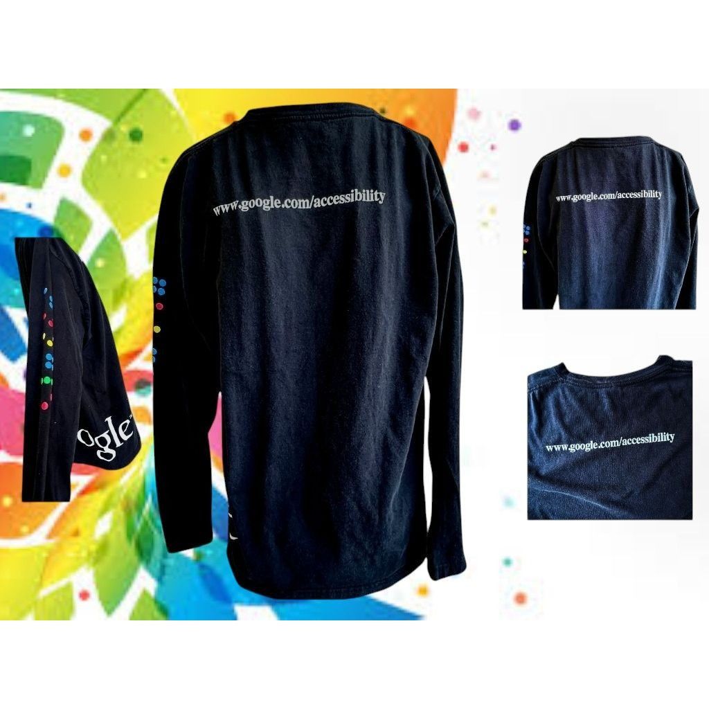 Other VTG Rare Google Long Sleeve T Shirt Large Black Colorful Dot Size US L / EU 52-54 / 3 - 7 Thumbnail