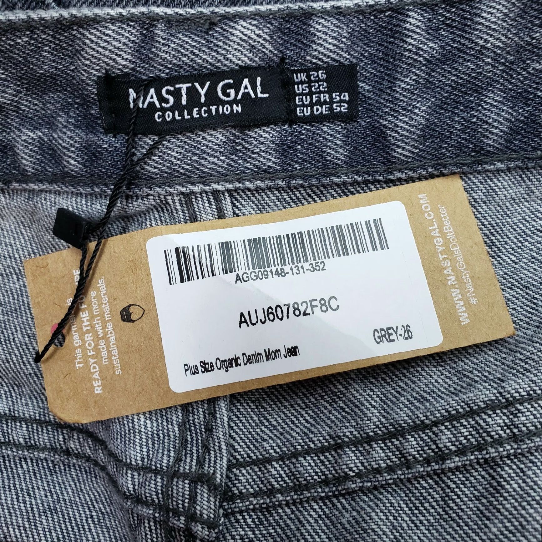 Nasty Gal Nasty Gal Mom Jeans 22 Gray High Rise Cotton Denim Womens Plus Jeans Size 40" / US 18 - 7 Thumbnail