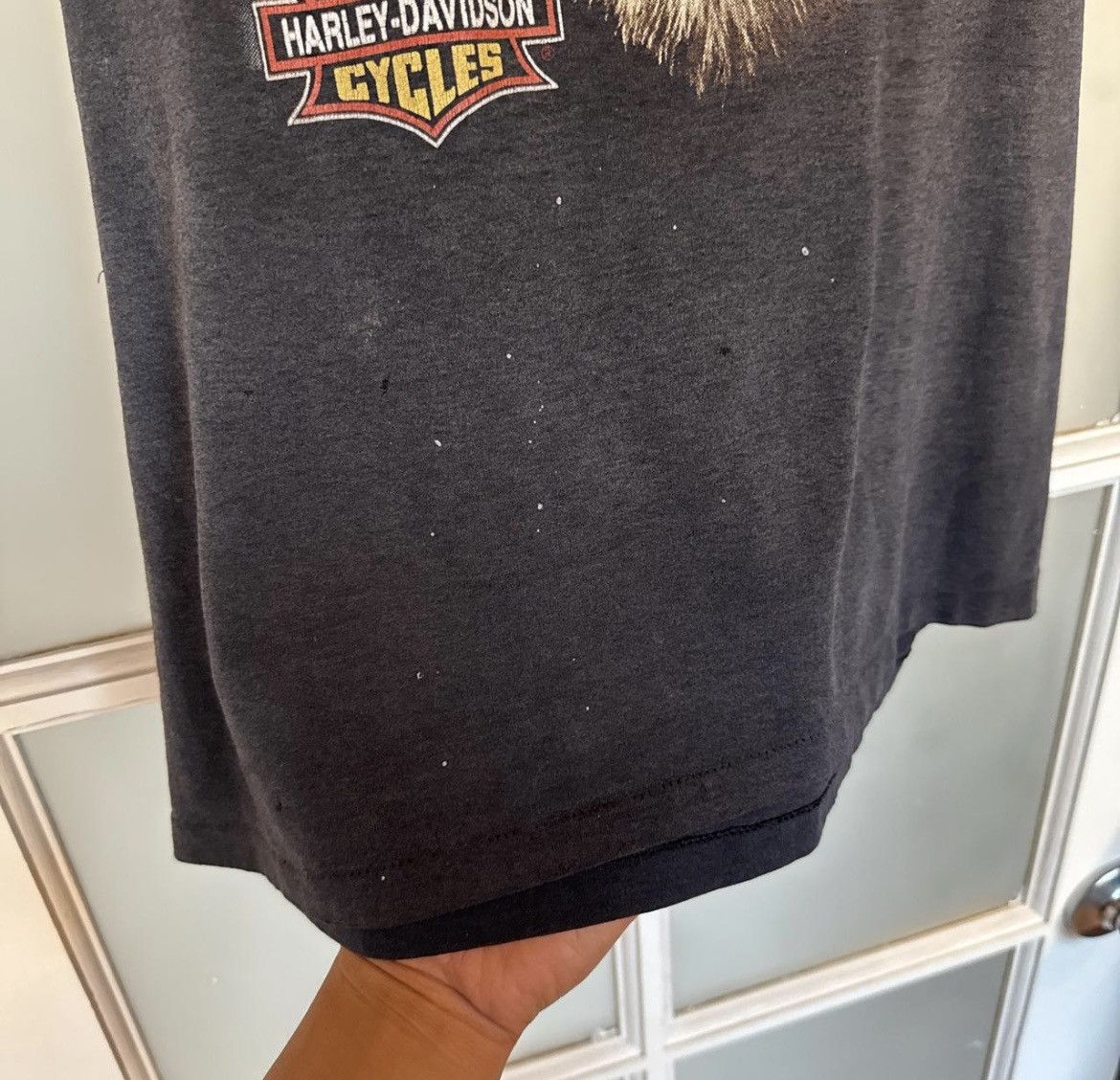 Harley Davidson 1990s Harley-Davidson Black Wolf Tank Single Stitch Size US L / EU 52-54 / 3 - 4 Thumbnail